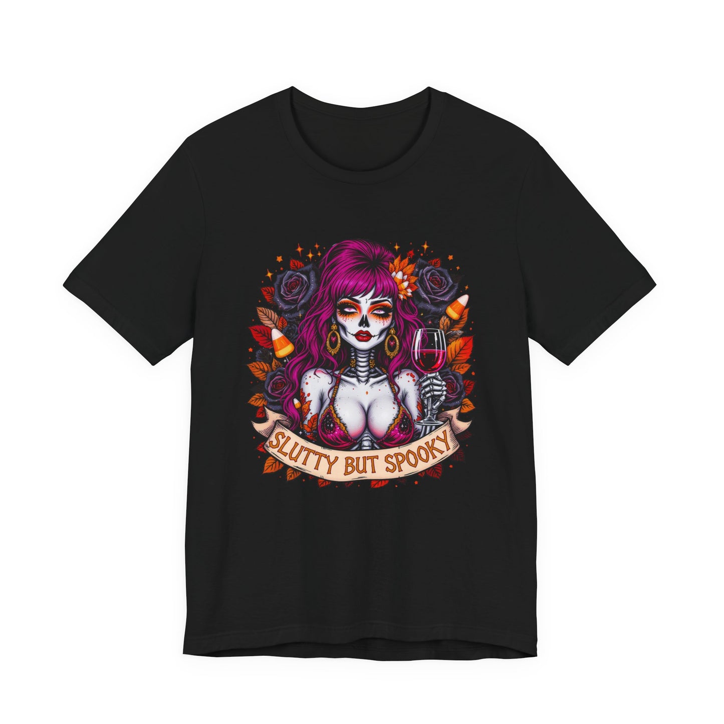 Halloween Graphic Tee, Spooky Shirt, Slutty But Spooky T-Shirt, Unisex Halloween Apparel, Gothic Style Shirt, Alternative Fashion