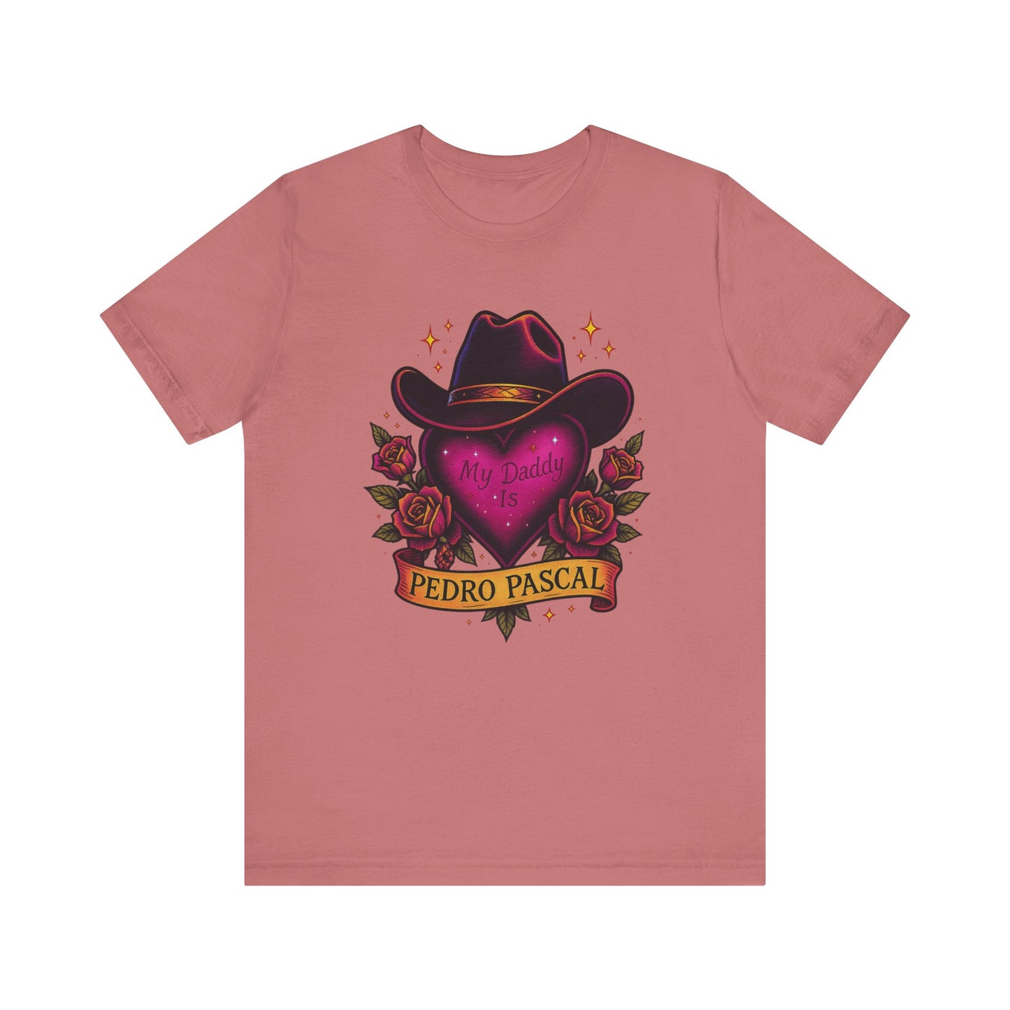 Pedro Pascal Cowboy Heart Tee, Unisex T-Shirt, Perfect Gift for Fans, Casual Wear, Valentine's Day Apparel