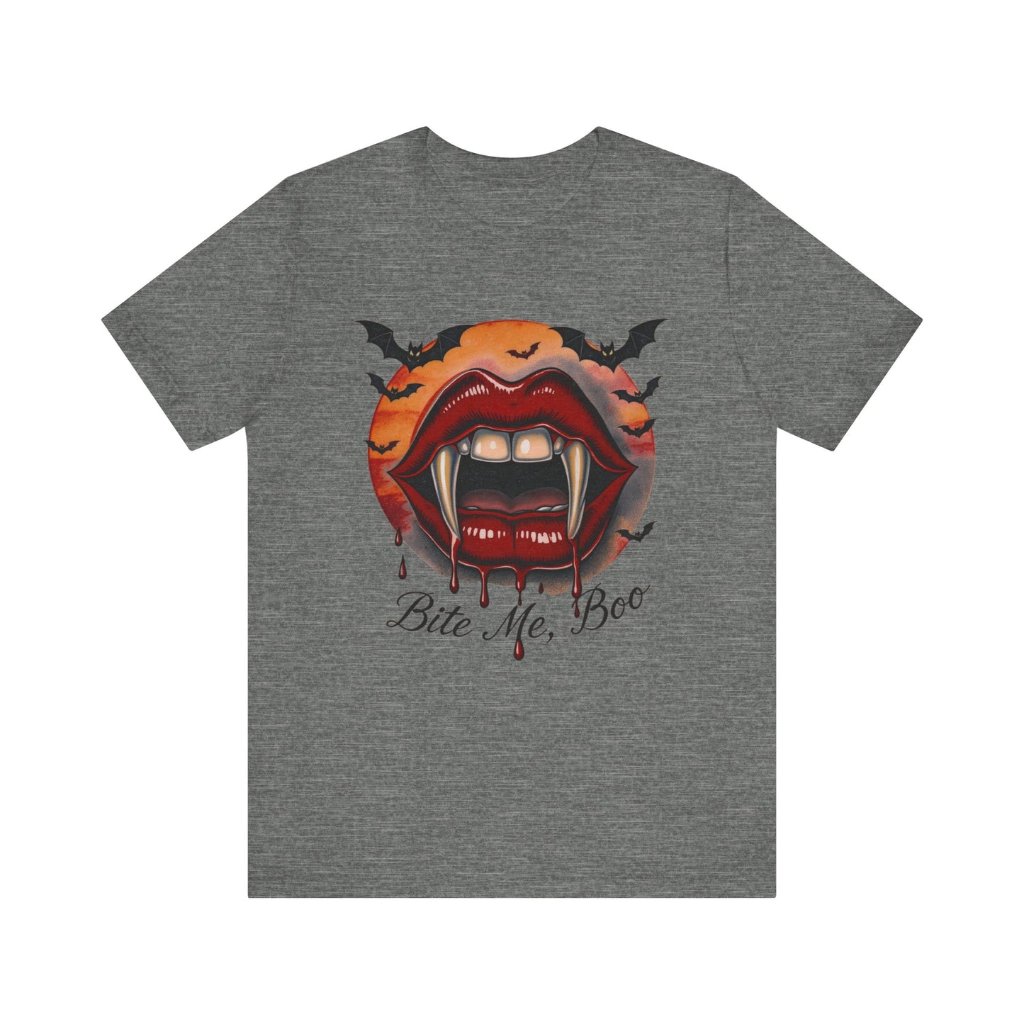 Halloween Graphic Tee, Bite Me Boo T-Shirt, Spooky Shirt, Unisex Casual Wear, Cute Halloween Top, Fall Festival Apparel