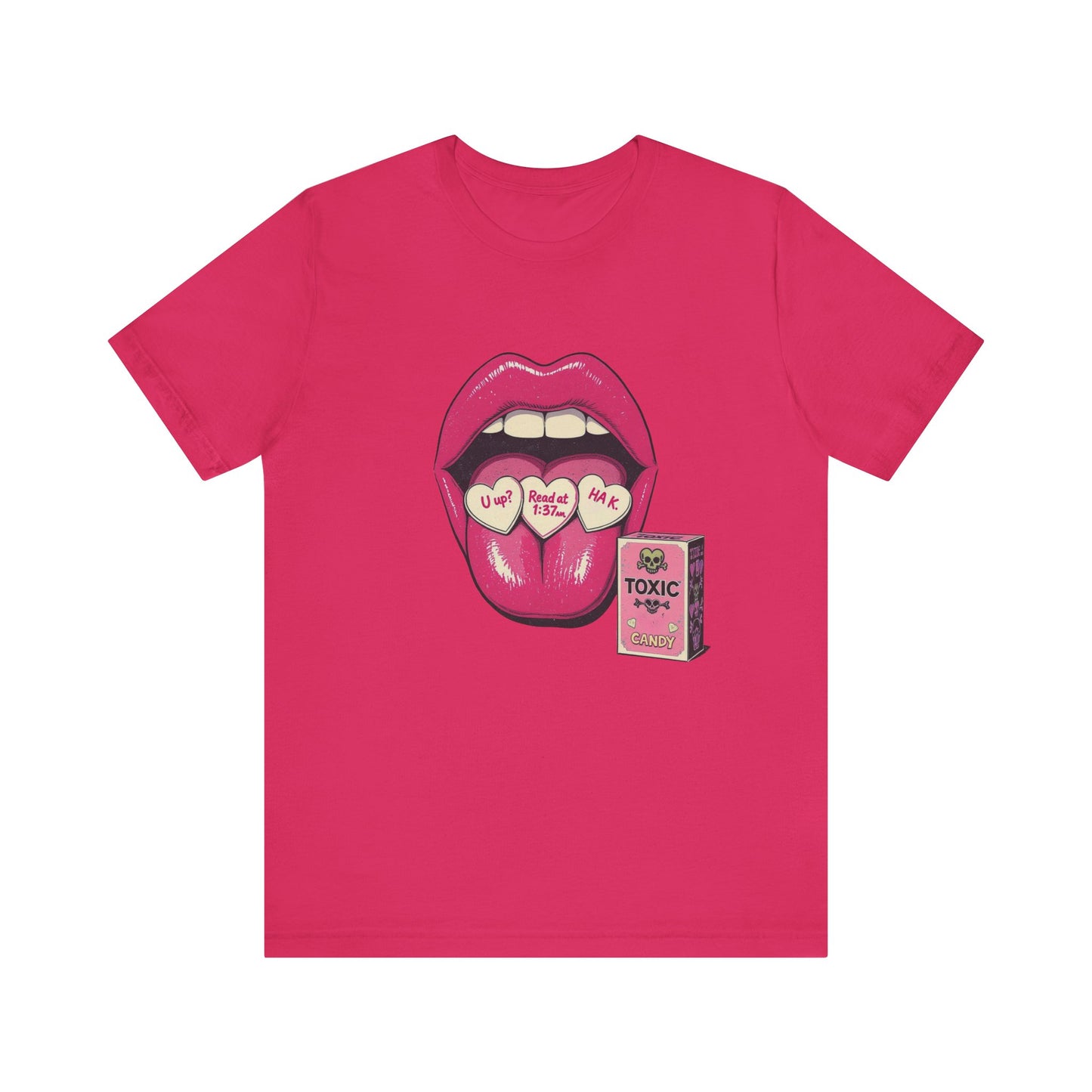 Toxic Love Short Sleeve Tee, Funny Graphic Tee, Unisex T-Shirt for Valentine's Day, Casual Wear, Quirky Gift Idea