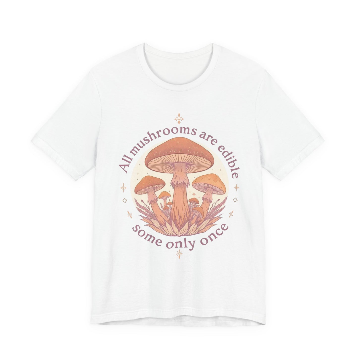 Mushroom Themed Unisex Tee - Edible Mushrooms Design, Casual Wear, Nature Lover Gift, Festival Outfit, Eco-Friendly Fashion