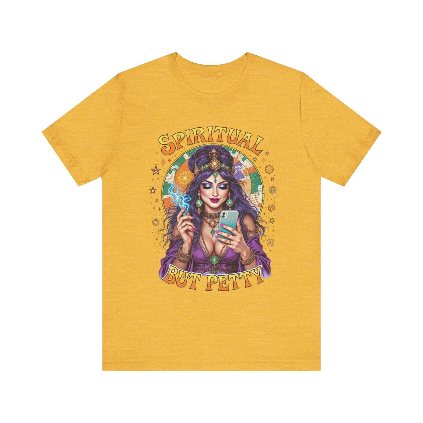 Spiritual But Petty Tee | Witchy Unisex Shirt | Orange Graphic Tee | Gift for Her | Boho Style