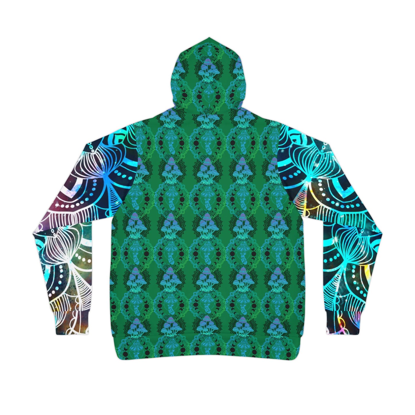 Mushroom Trip Unisex Athletic Hoodie - Psychedelic Fungi Sweatshirt, Trippy Pullover, Nature Lover Gift, Hippie Clothing, Unique Hooded