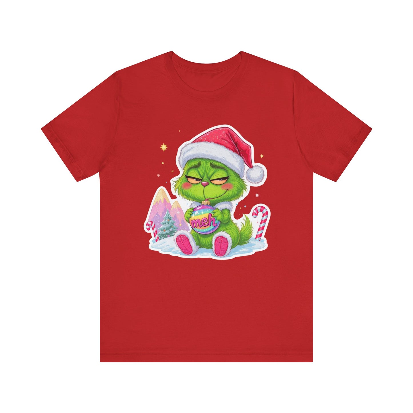 Christmas Grinch Tee, Festive T-Shirt, Holiday Gift, Unisex Short Sleeve Shirt, Cute Winter Wear, Family Celebrations