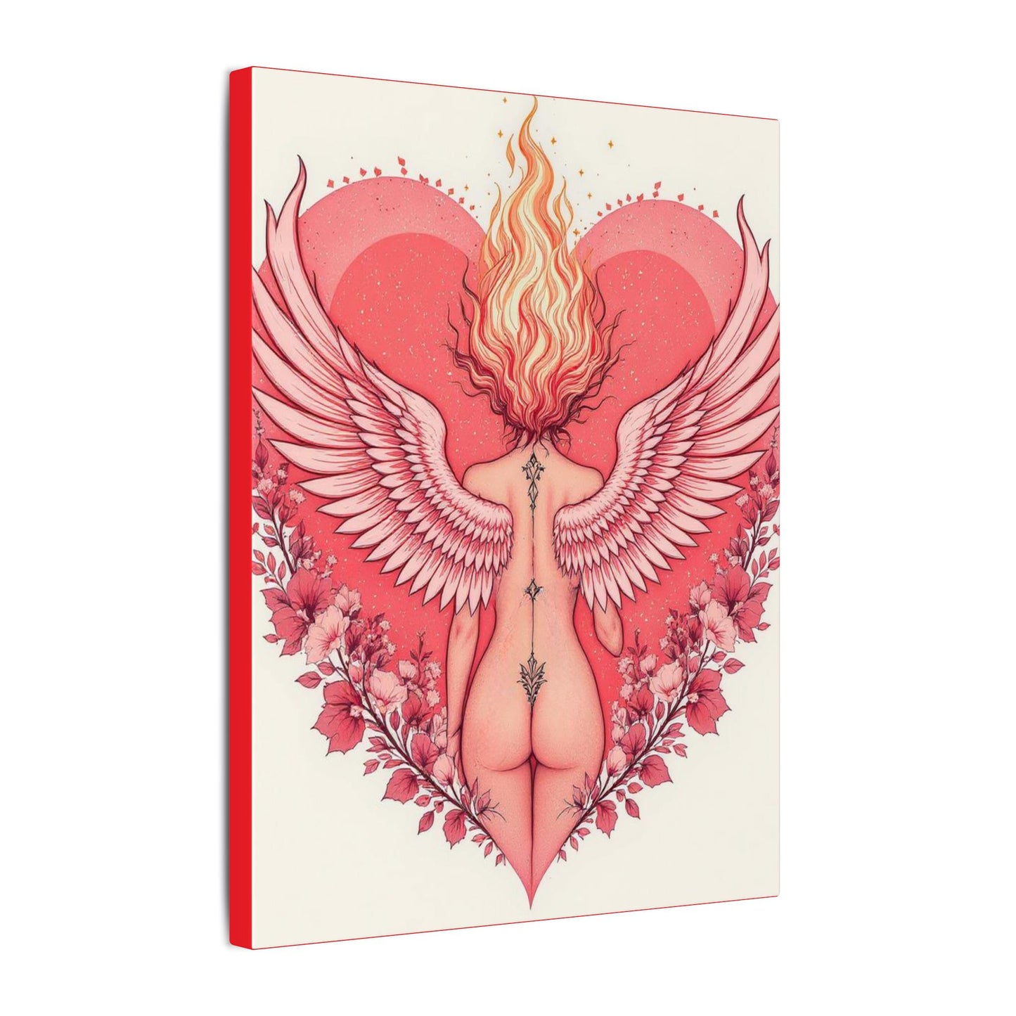 Romantic Canvas Art for Home Decor, Angel Wings Wall Art, Valentine's Gift, Feminine Decor, Boho Room Accent