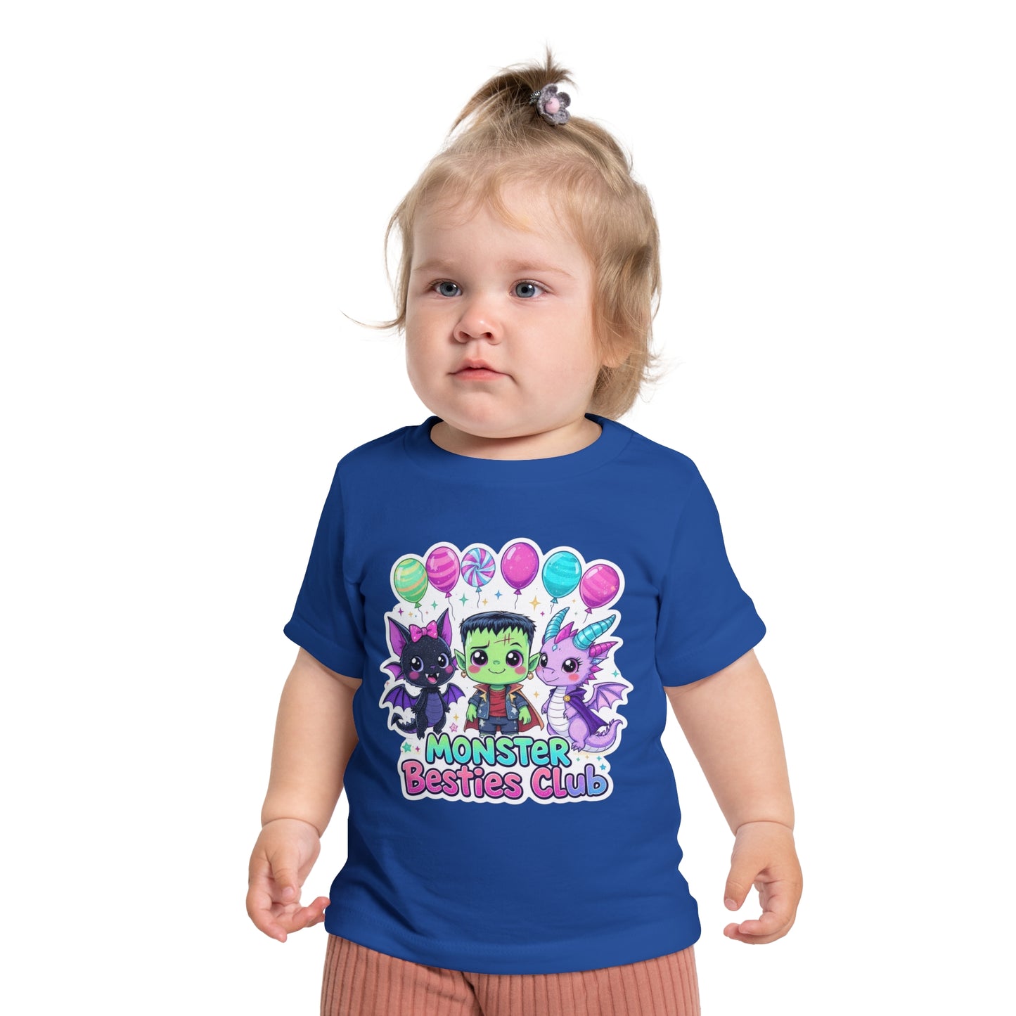 Adorable Monster Besties Club Baby T-Shirt, Cute Kids Tee, Birthday Gift, Halloween Outfit, Playful Apparel