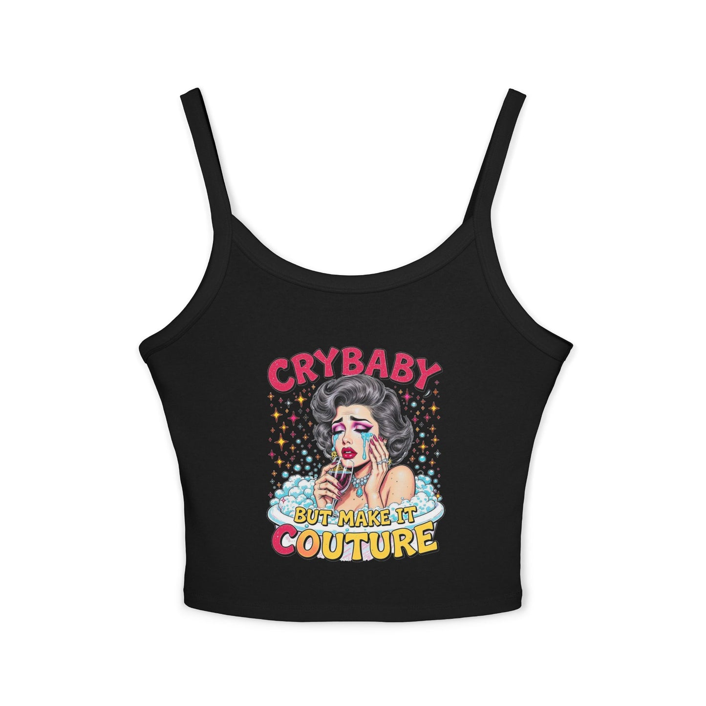 Couture Crybaby Tank Top, Women's Sleeveless Tee, Edgy Grunge Cami, Trendy Fashion Shirt, Cool Streetwear Vest