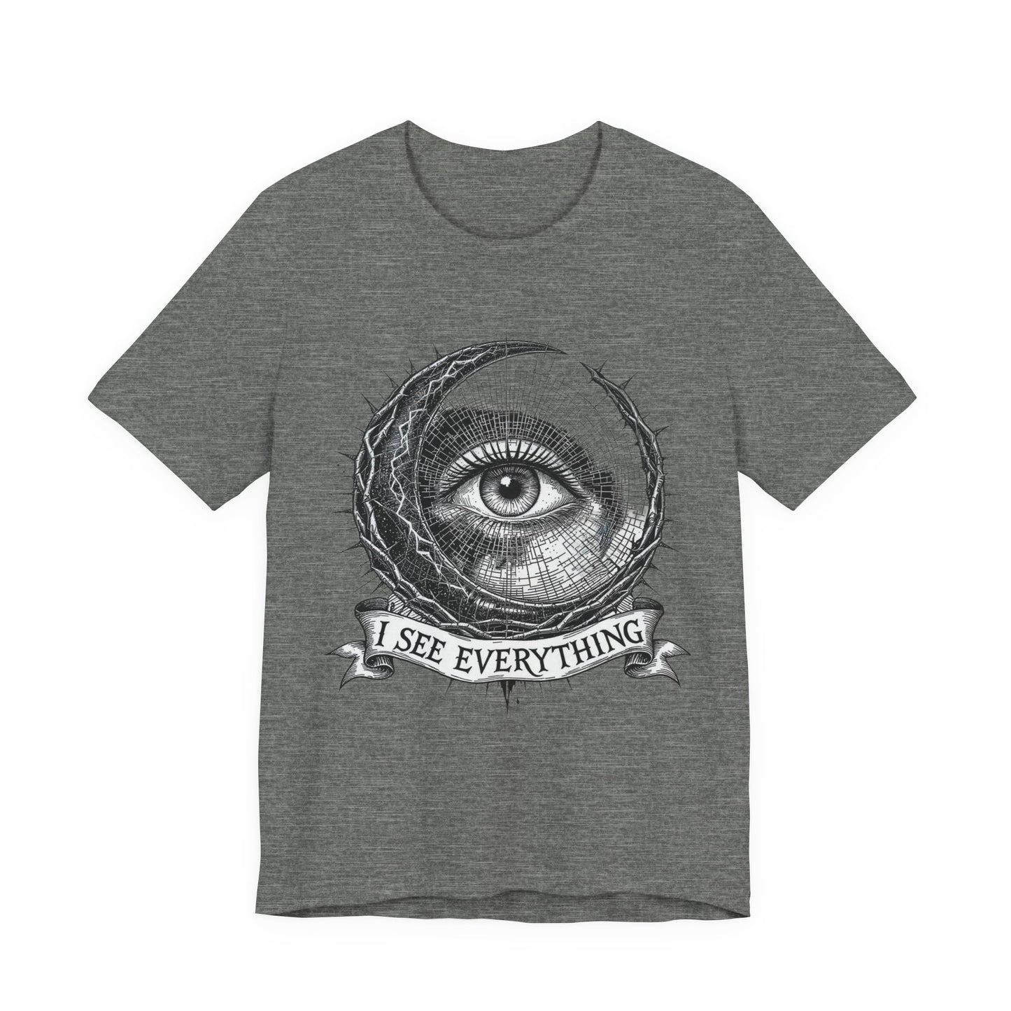 Unisex Eye Design Tee, I See Everything Shirt, Gift for Mindfulness, Casual Wear, Unique Graphic Tee, Spiritual Clothing