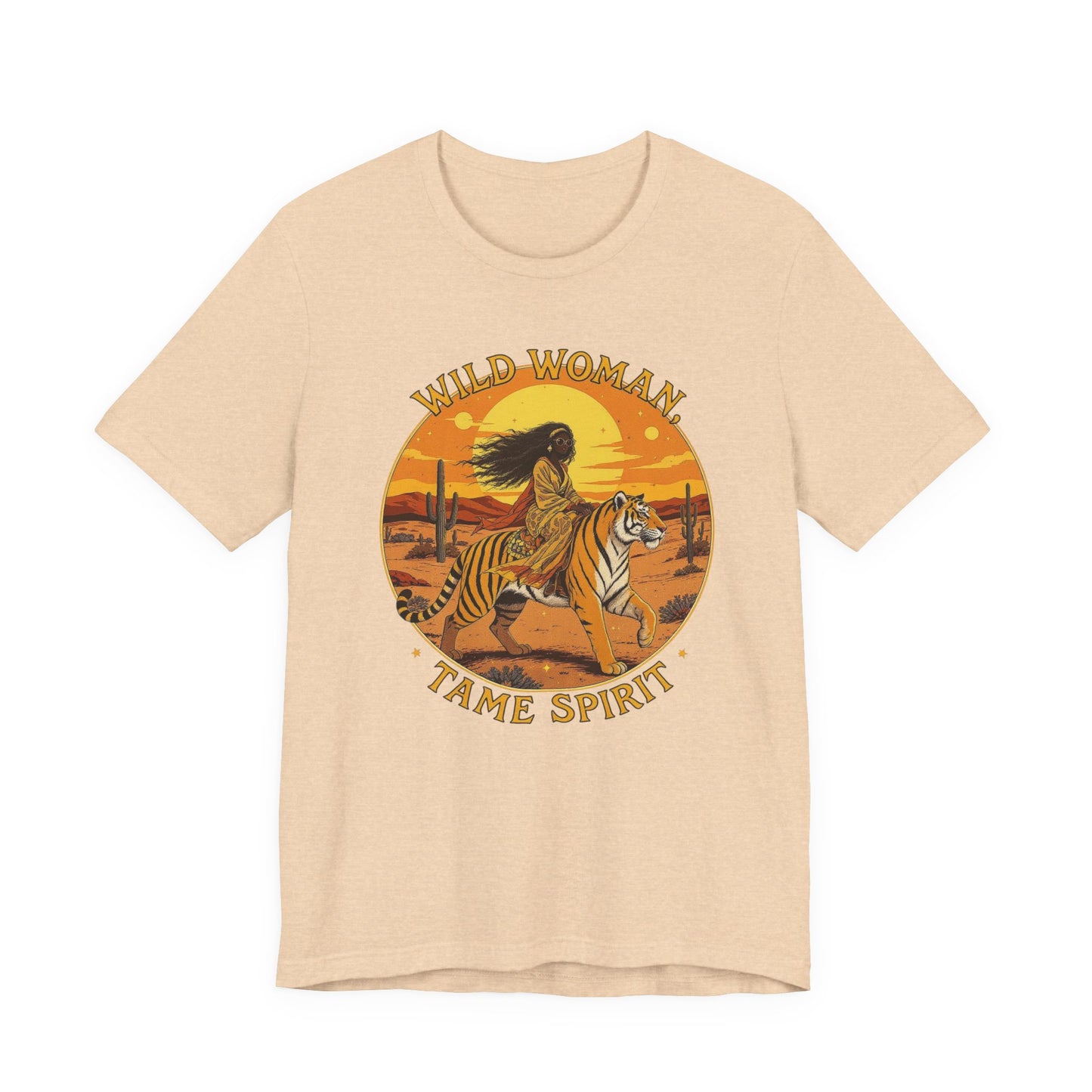 Wild Woman Tee, Unisex Jersey T-Shirt, Boho Graphic Tee, Casual Wear, Vintage Tiger Shirt, Gift for Nature Lovers