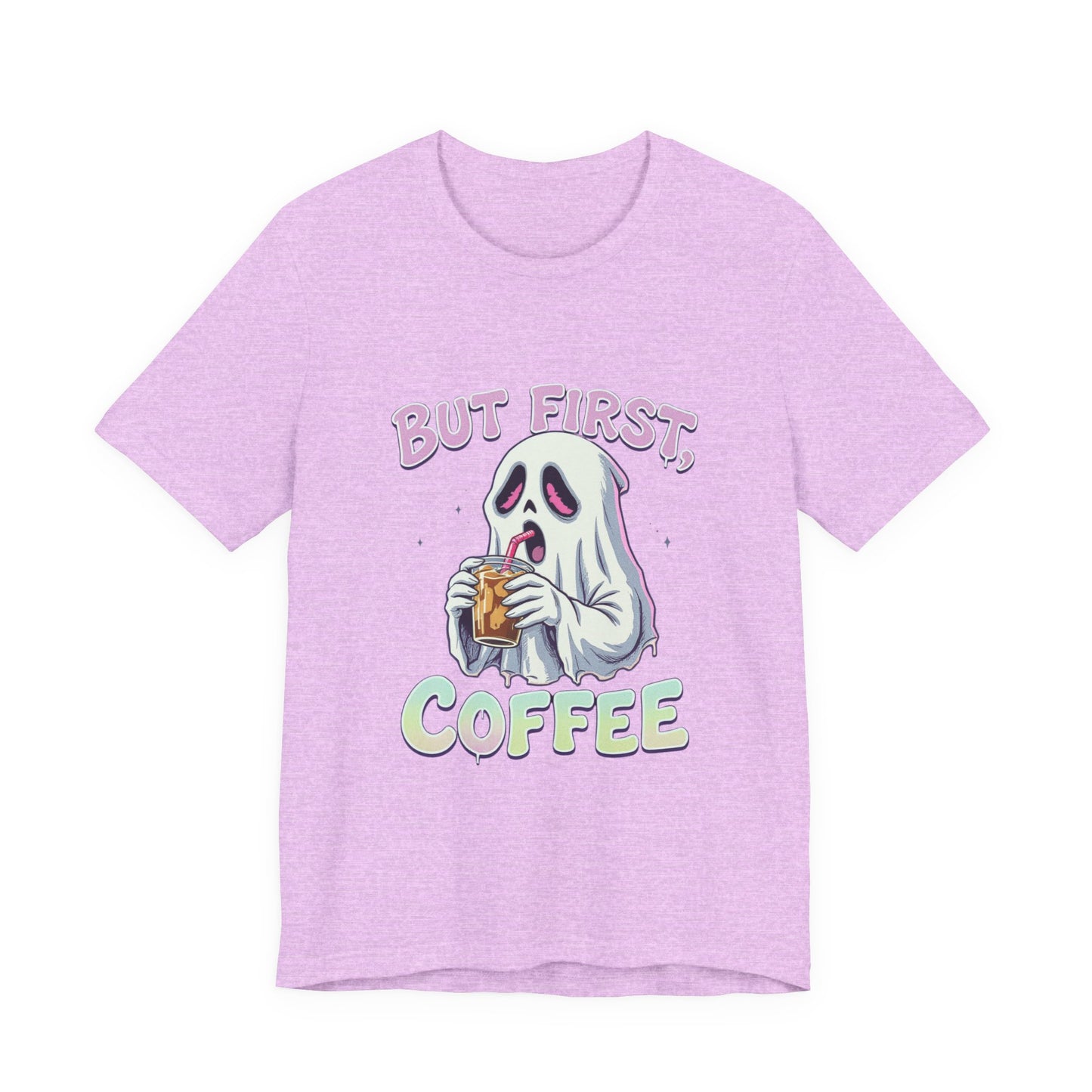 Spooky Coffee Lover Tee, Funny Graphic T-Shirt, Halloween Outfit, Gift for Coffee Lovers, Cute Ghost Design