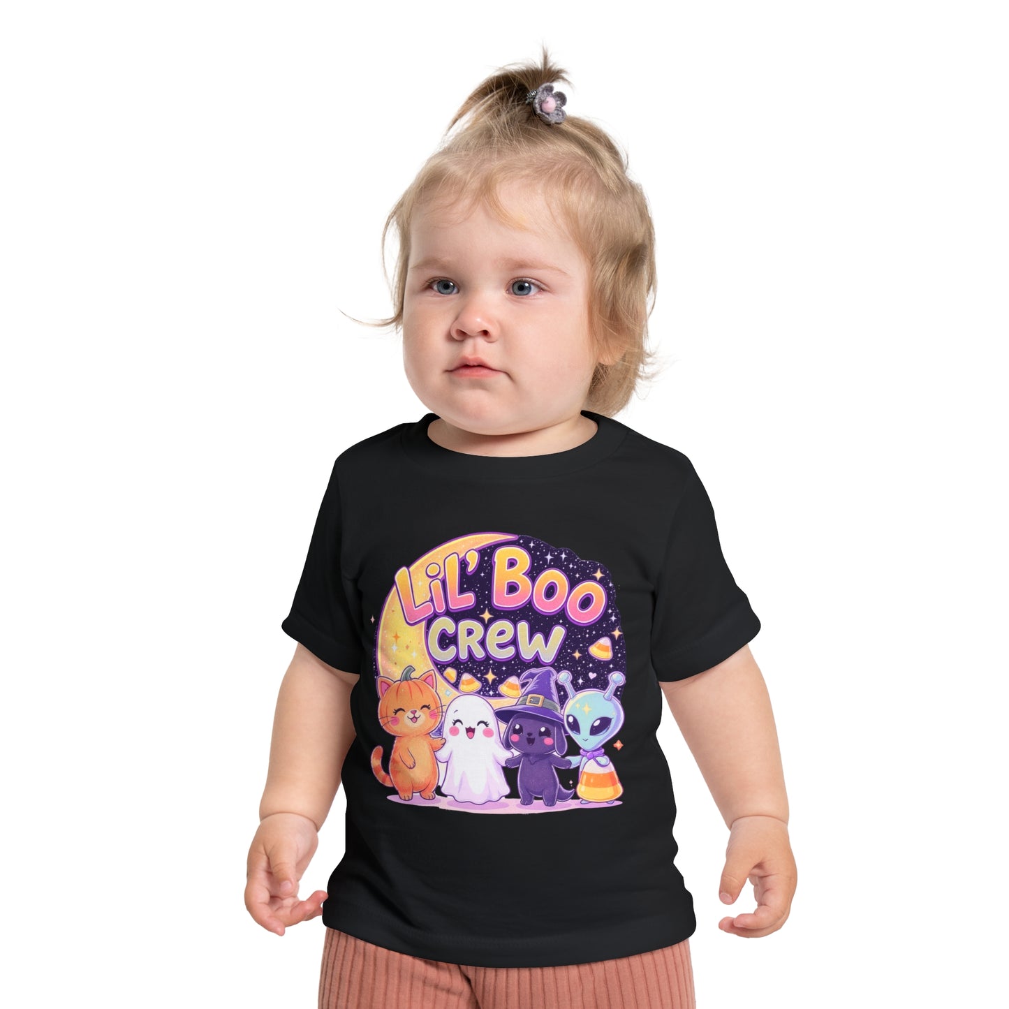 Lil Boo Crew Baby T-Shirt, Cute Halloween Kids Tee, Adorable Cat Ghost Alien Shirt, Toddler Fall Fashion, Spooky Baby Outfit