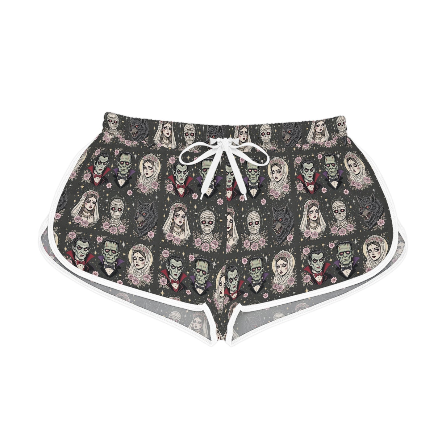 Gothic Women's Relaxed Shorts | Halloween Loungewear, Spooky Shorts, Fictional Characters, Cozy Summer Sleepwear, Party Attire