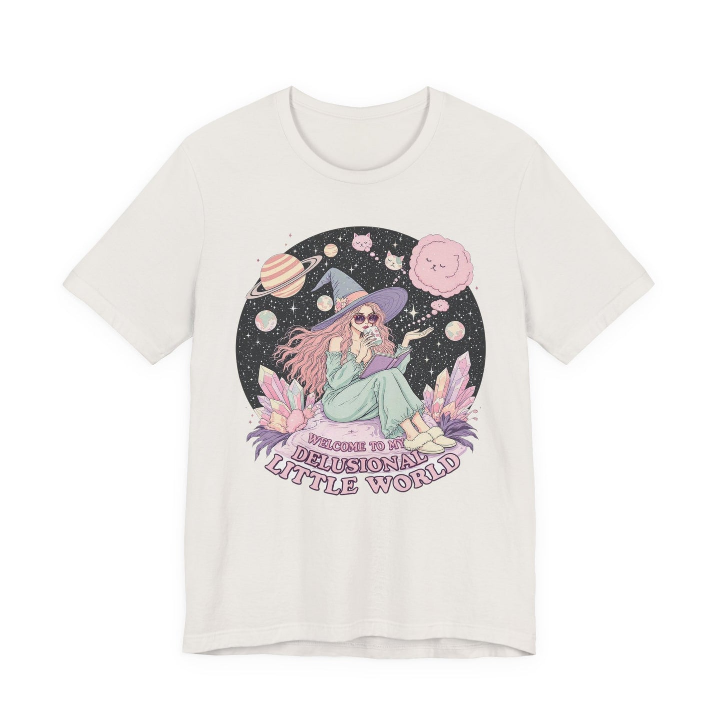 Whimsical Graphic Tee for Dreamers, Delusional Little World Shirt, Cute Trendy T-Shirt, Gift for Her, Fantasy-Inspired Apparel