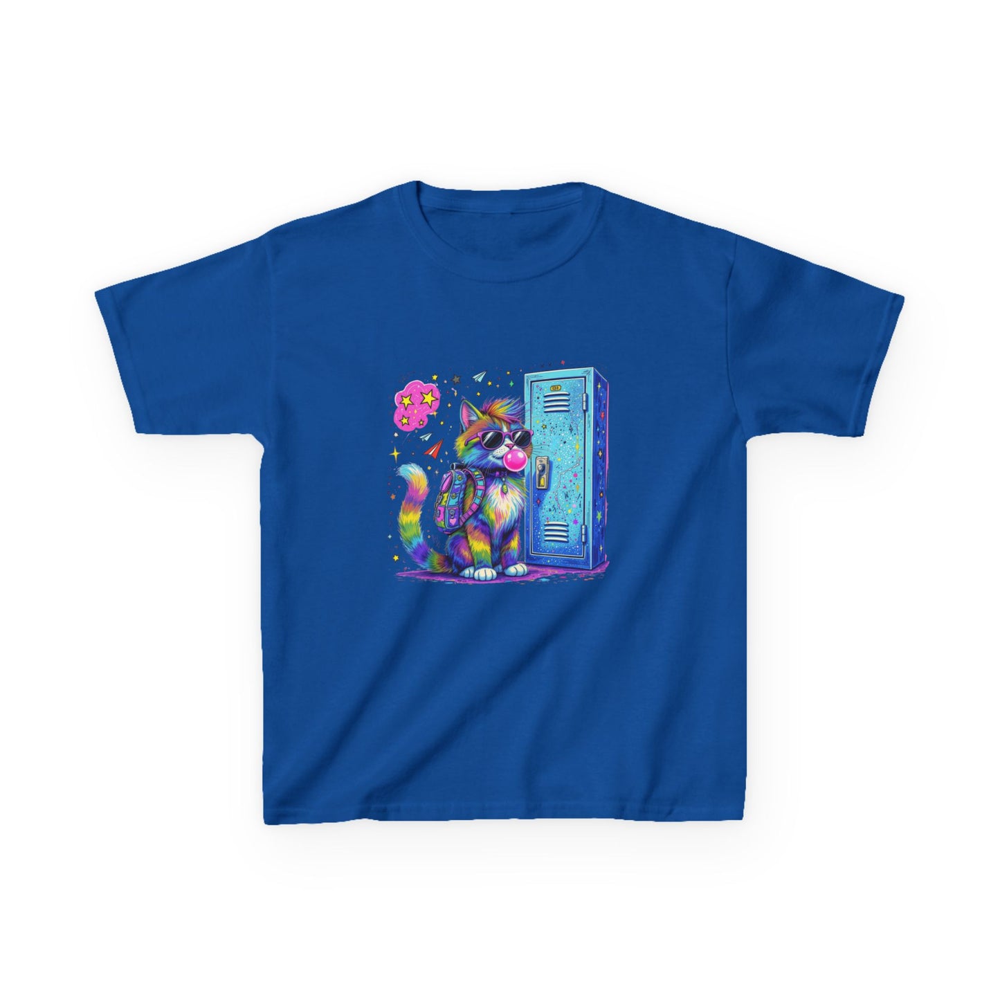 Cool Kat Kids Back-to-School Tee, Children's T-Shirt, Cat Graphic Tee, School Fashion, Kids Gift, Trendy Youth Apparel