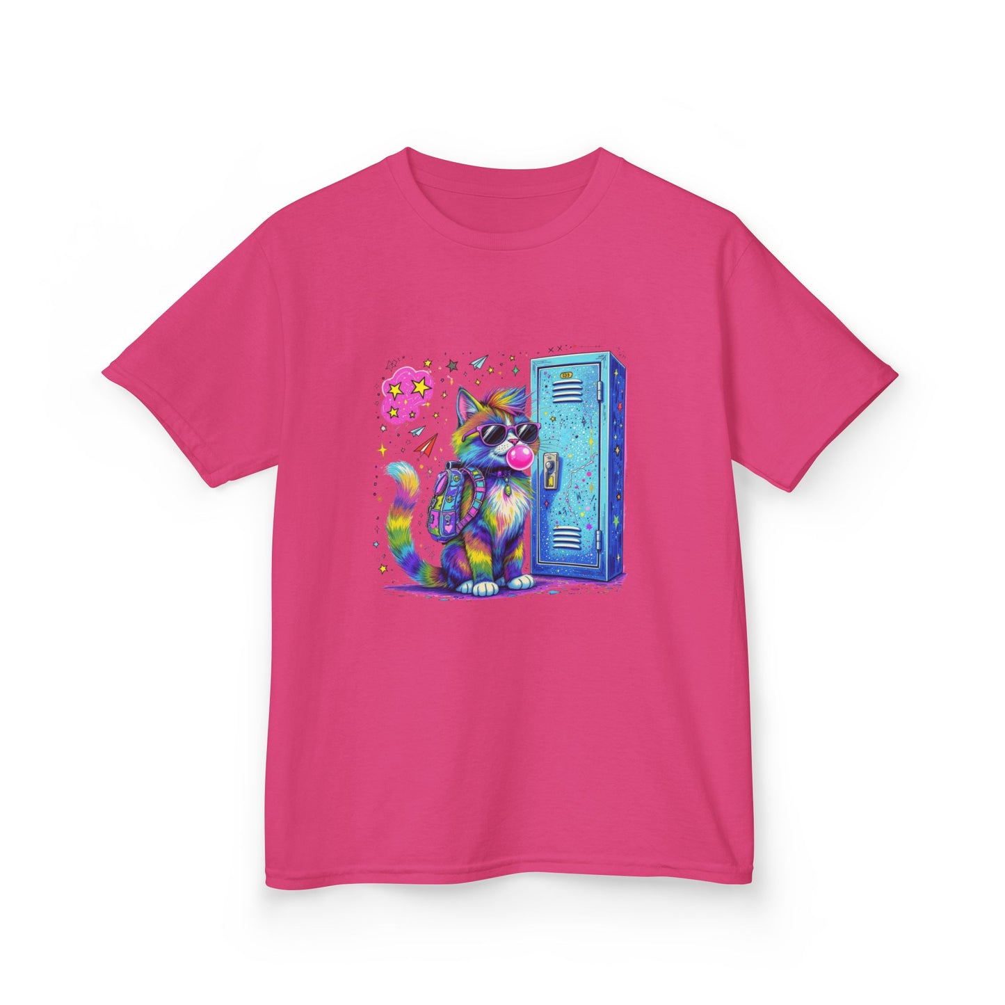 Cool Kat Kids Back-to-School Tee, Children's T-Shirt, Cat Graphic Tee, School Fashion, Kids Gift, Trendy Youth Apparel