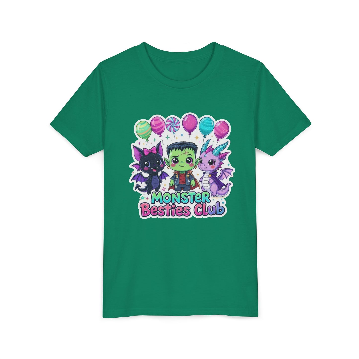 Monster Besties Club Halloween Tee, Kids Shirt, Children's Costume, Spooky Friends Graphic Top, Scary Creatures T-Shirt