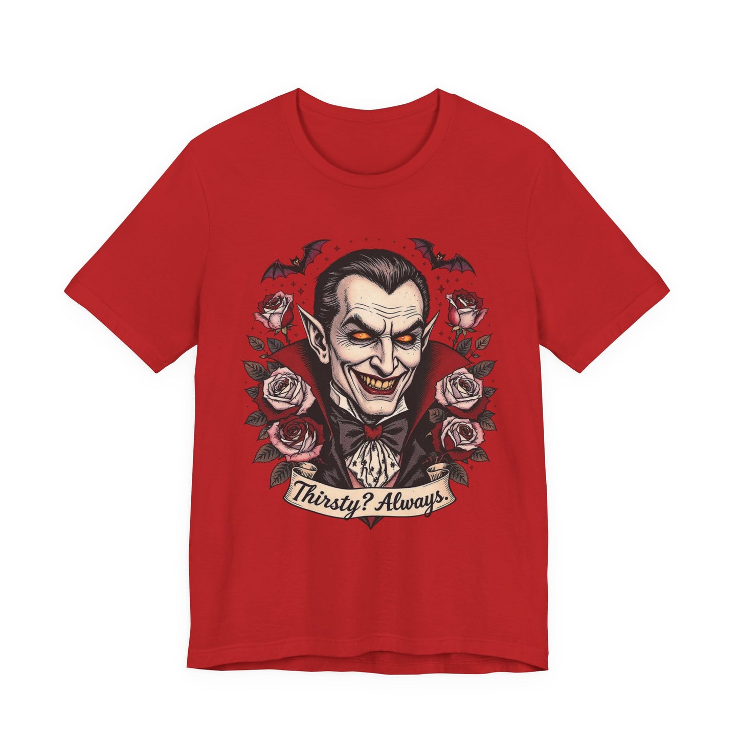Vampire-Themed Short Sleeve Tee, Halloween Shirt, Unisex Graphic Tee, Posh Vampire Tee, Spooky Gift, Horror Lover's Apparel