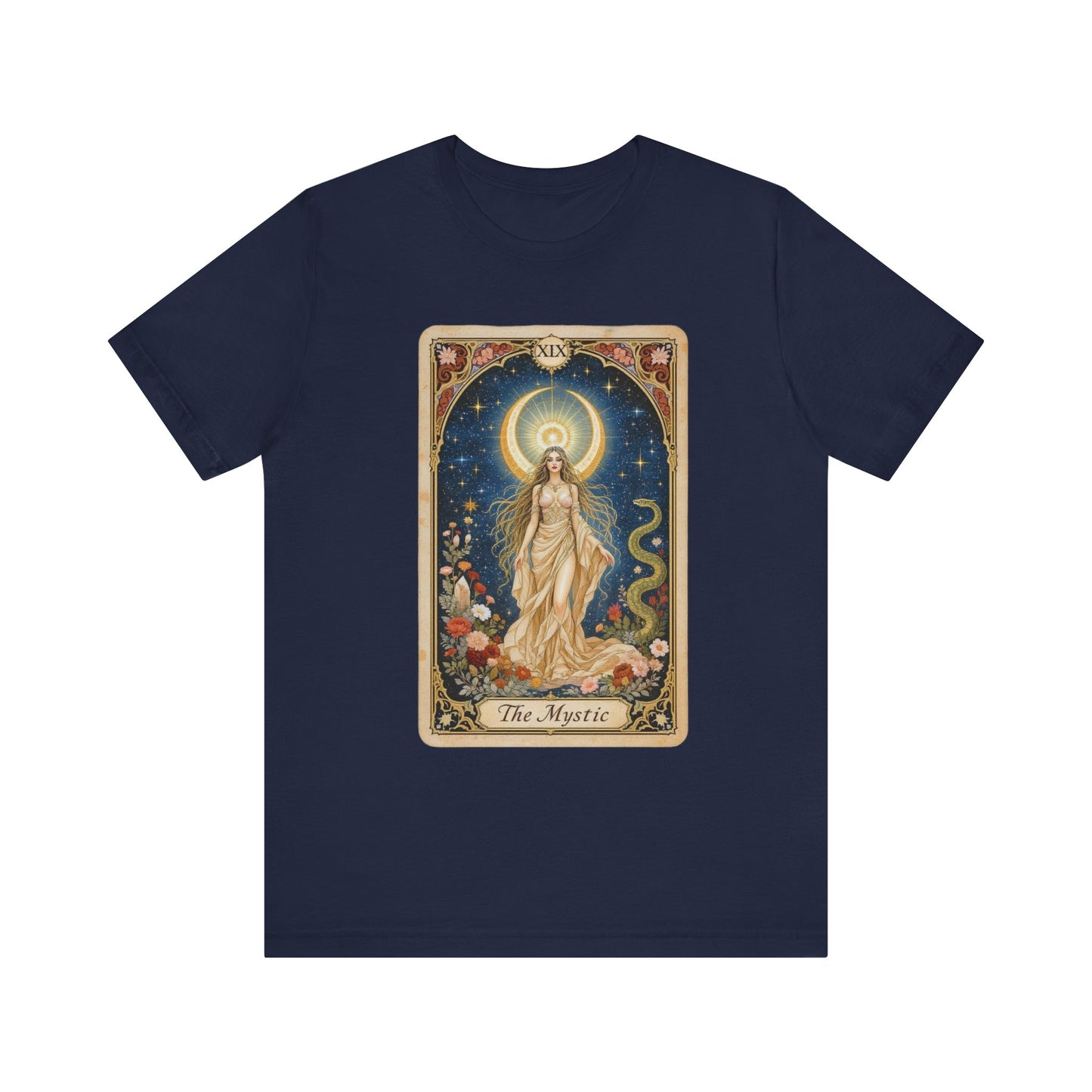 Mystic Tarot Short Sleeve Tee, Astrology Lovers Gift, Boho Style Top, Spiritual Apparel, Occult Themed Shirt, Unique Tee for Festivals