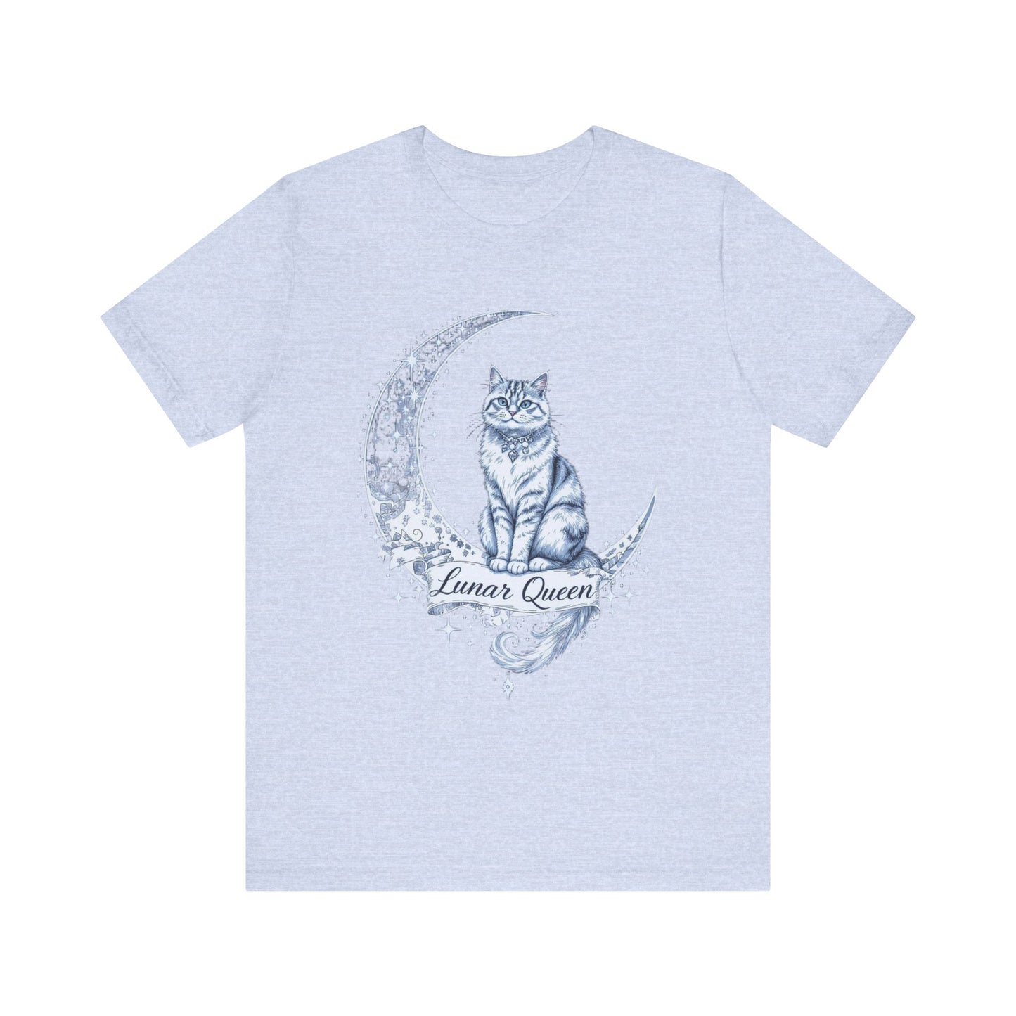 Lunar Queen Cat Tee, Unisex T-Shirt, Moon Cat Shirt, Astrology Gift, Celestial T-Shirt, Cat Lover Apparel