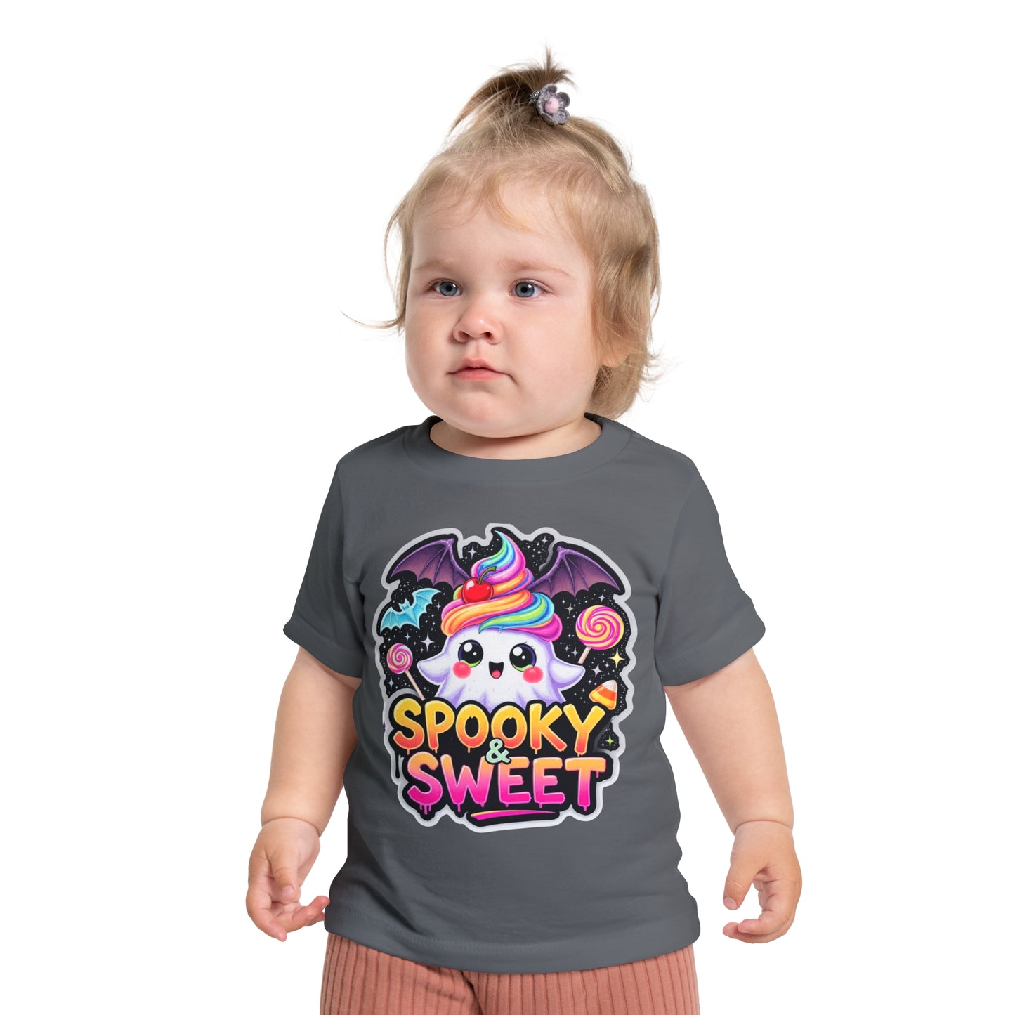 Spooky & Sweet Baby T-Shirt, Cute Ghost Tee, Halloween Outfit, Toddler Bat Shirt, Adorable Kids Apparel, Fun Party Wear
