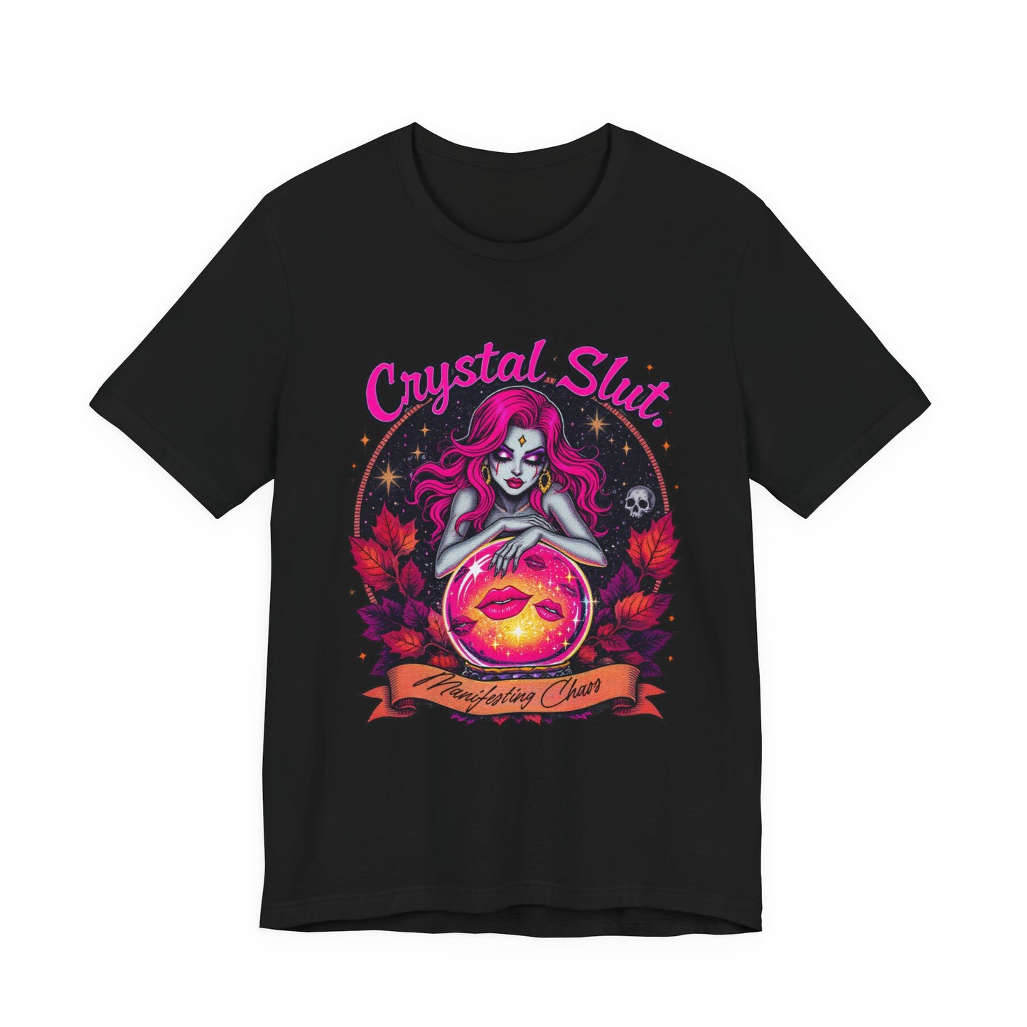 Crystal Slut Graphic Tee, Fun Halloween Shirt, Spooky Season Apparel, Gift for Witch Lovers, Unisex Halloween T-Shirt