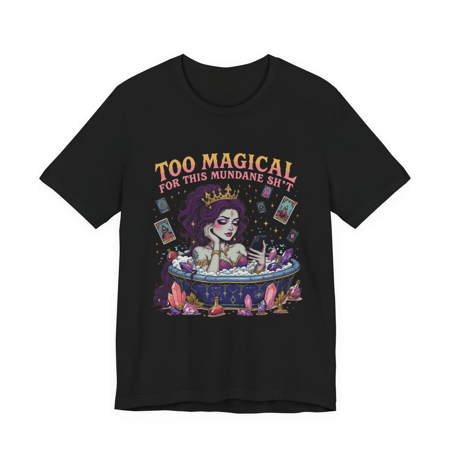 Too Magical Unisex Tee - Playful Graphic Shirt, Perfect for Parties, Witches, Halloween, Gift for Her, Casual Wear, Jade Style