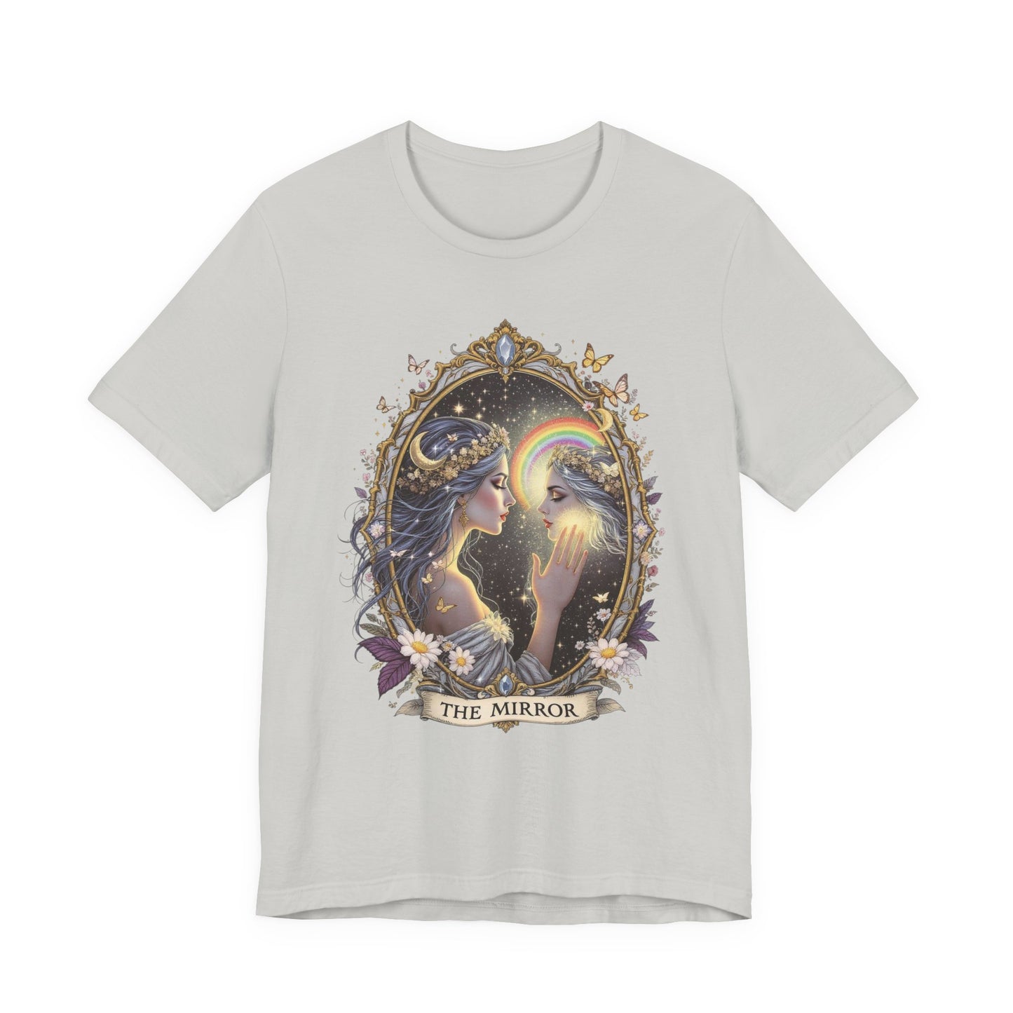 Enchanting Mirror Graphic Tee for Dreamers, Boho T-shirt, Magical Vibes, Gift for Her, Self-Discovery Top, Pride T-Shirt