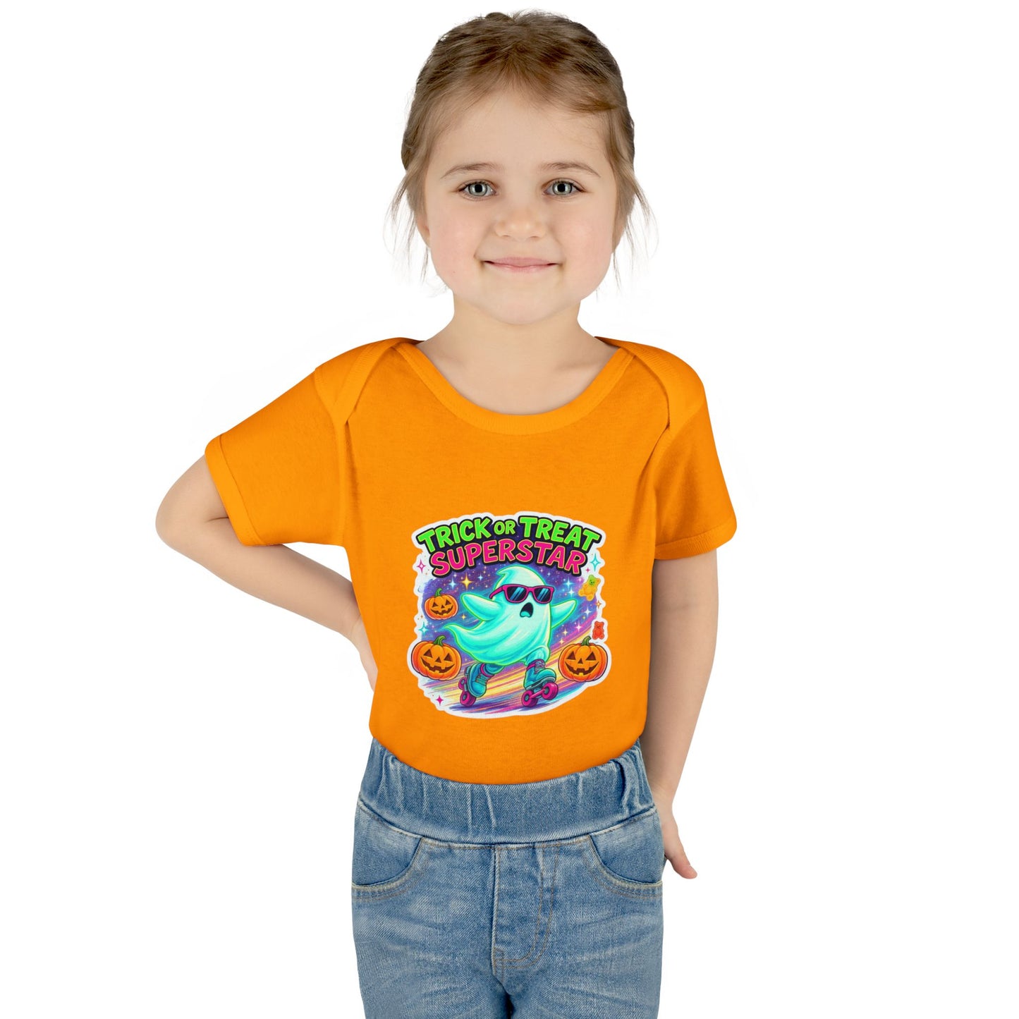Trick or Treat Ghost Baby Bodysuit, Halloween Infant Onesie, Cute Baby Costume, Halloween Gift, Baby Superhero Outfit