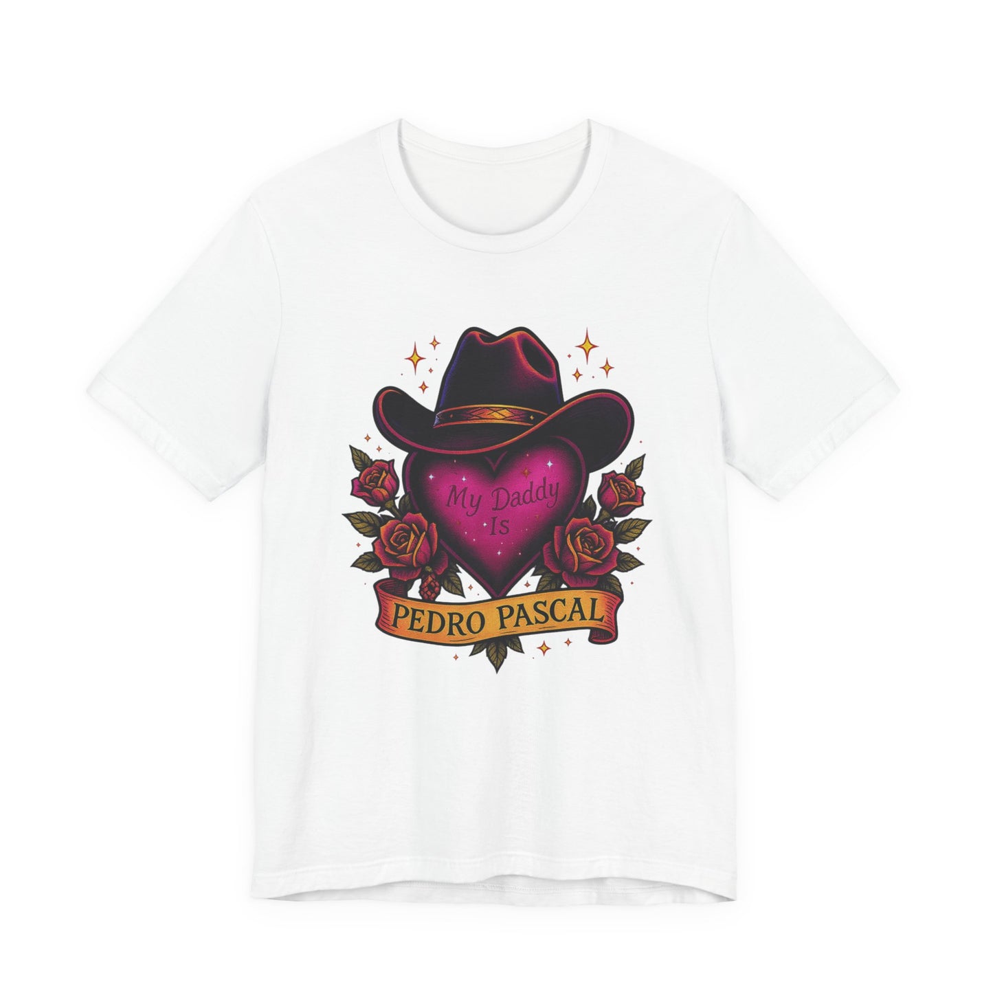 Pedro Pascal Cowboy Heart Tee, Unisex T-Shirt, Perfect Gift for Fans, Casual Wear, Valentine's Day Apparel