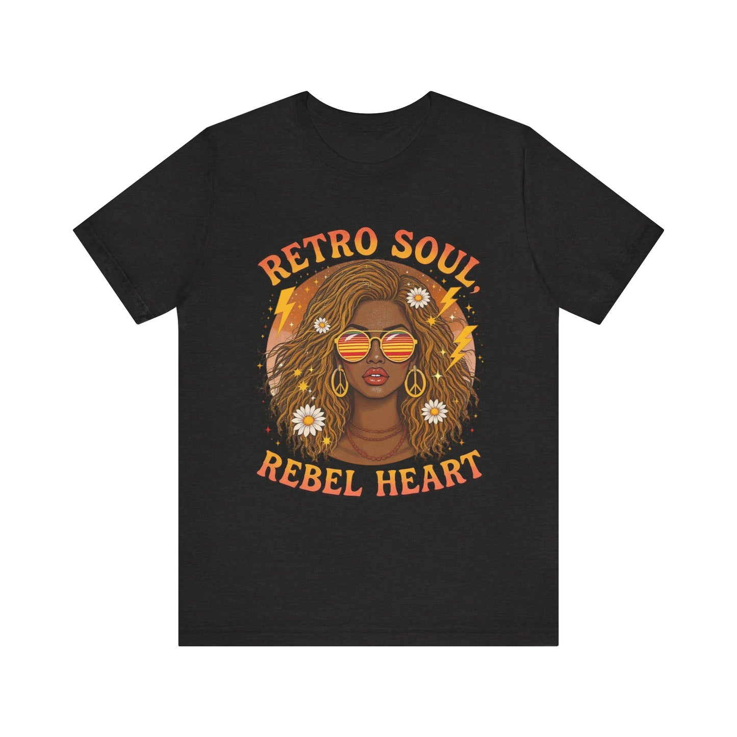 Retro Soul Rebel Heart Tee, Unisex Graphic T-Shirt, Vintage Inspired, Boho Chic, Music Lover's Gift, Summer Fashion