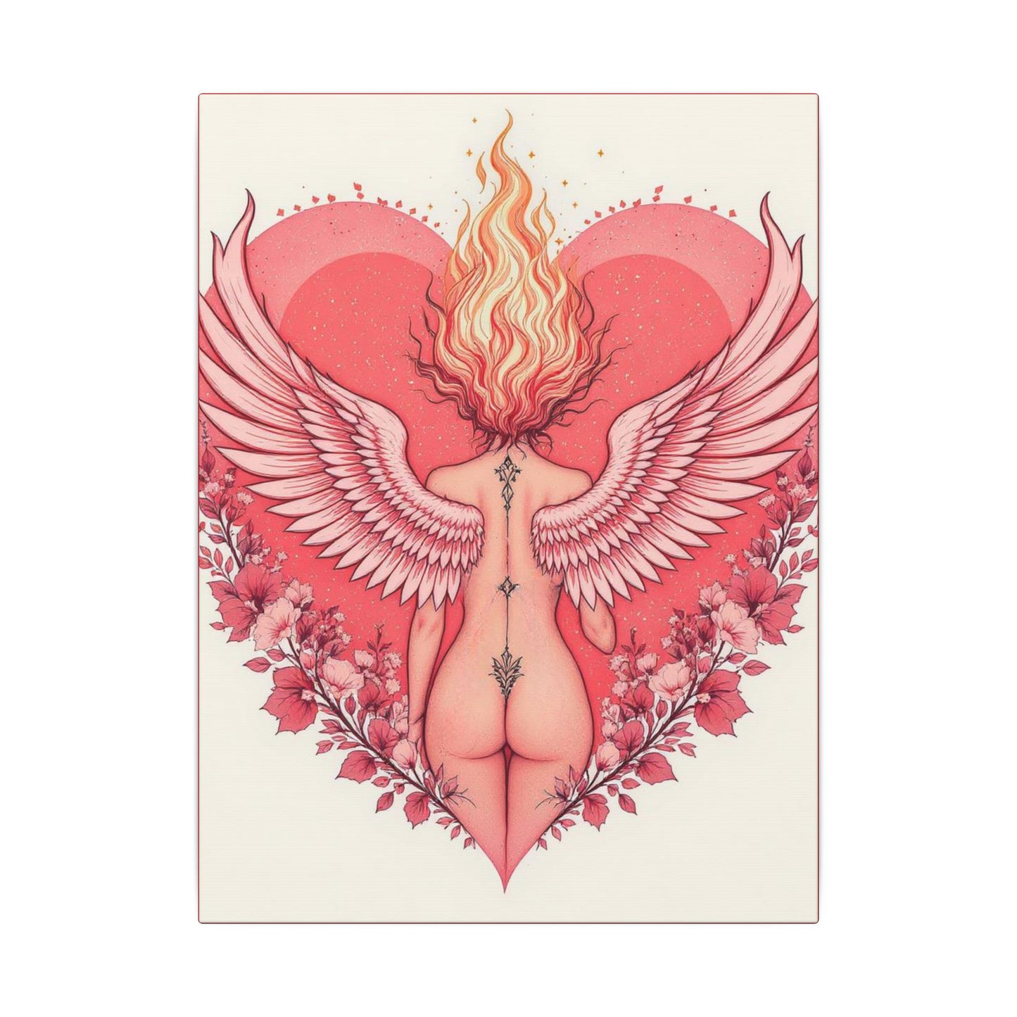Romantic Canvas Art for Home Decor, Angel Wings Wall Art, Valentine's Gift, Feminine Decor, Boho Room Accent