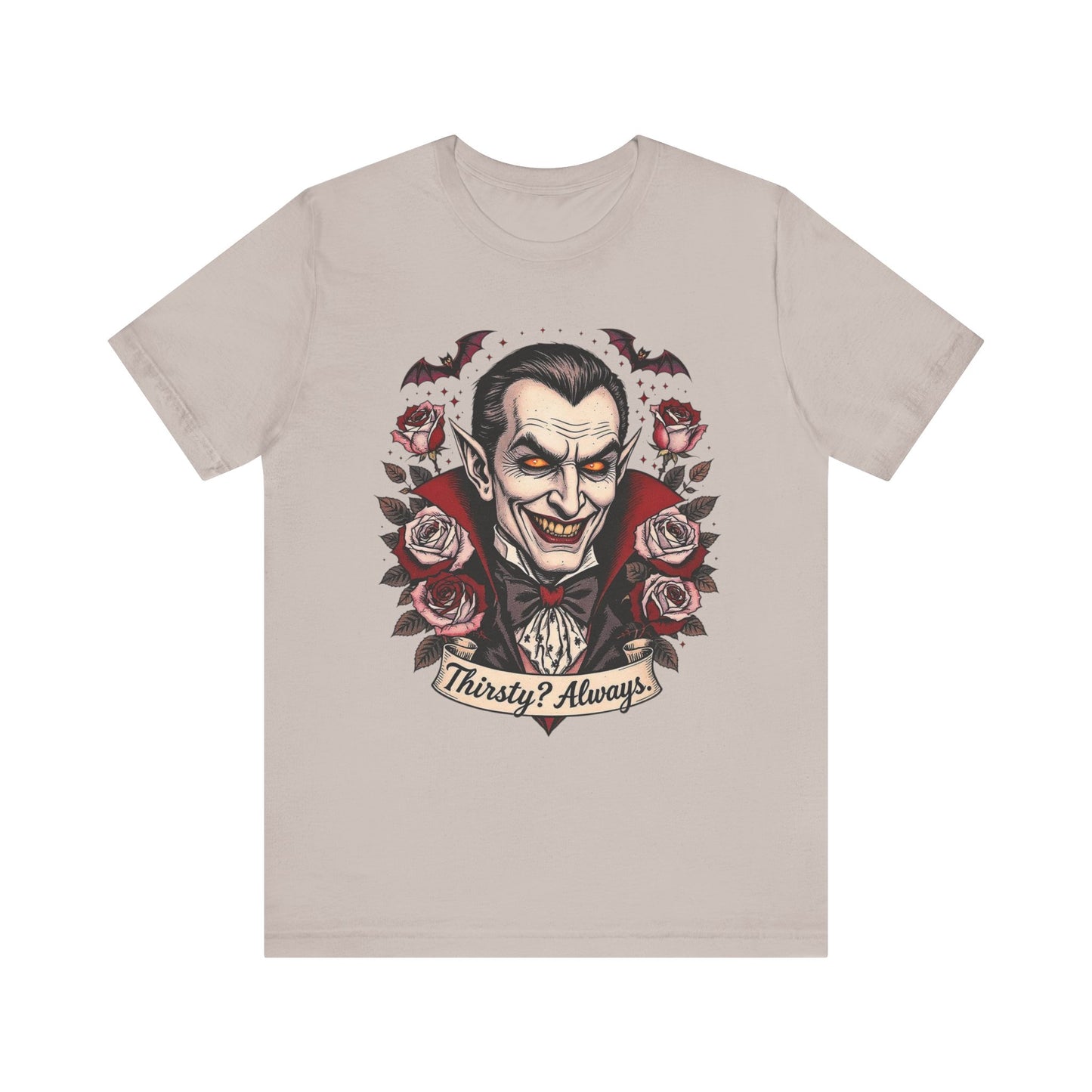 Vampire-Themed Short Sleeve Tee, Halloween Shirt, Unisex Graphic Tee, Posh Vampire Tee, Spooky Gift, Horror Lover's Apparel
