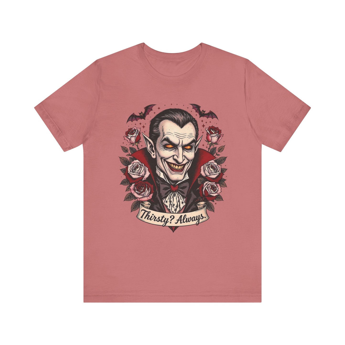 Vampire-Themed Short Sleeve Tee, Halloween Shirt, Unisex Graphic Tee, Posh Vampire Tee, Spooky Gift, Horror Lover's Apparel