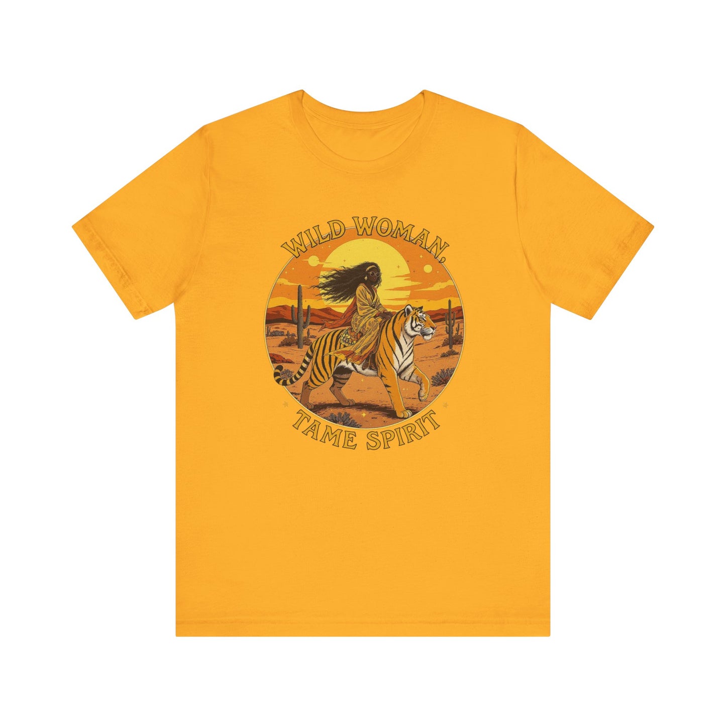 Wild Woman Tee, Unisex Jersey T-Shirt, Boho Graphic Tee, Casual Wear, Vintage Tiger Shirt, Gift for Nature Lovers