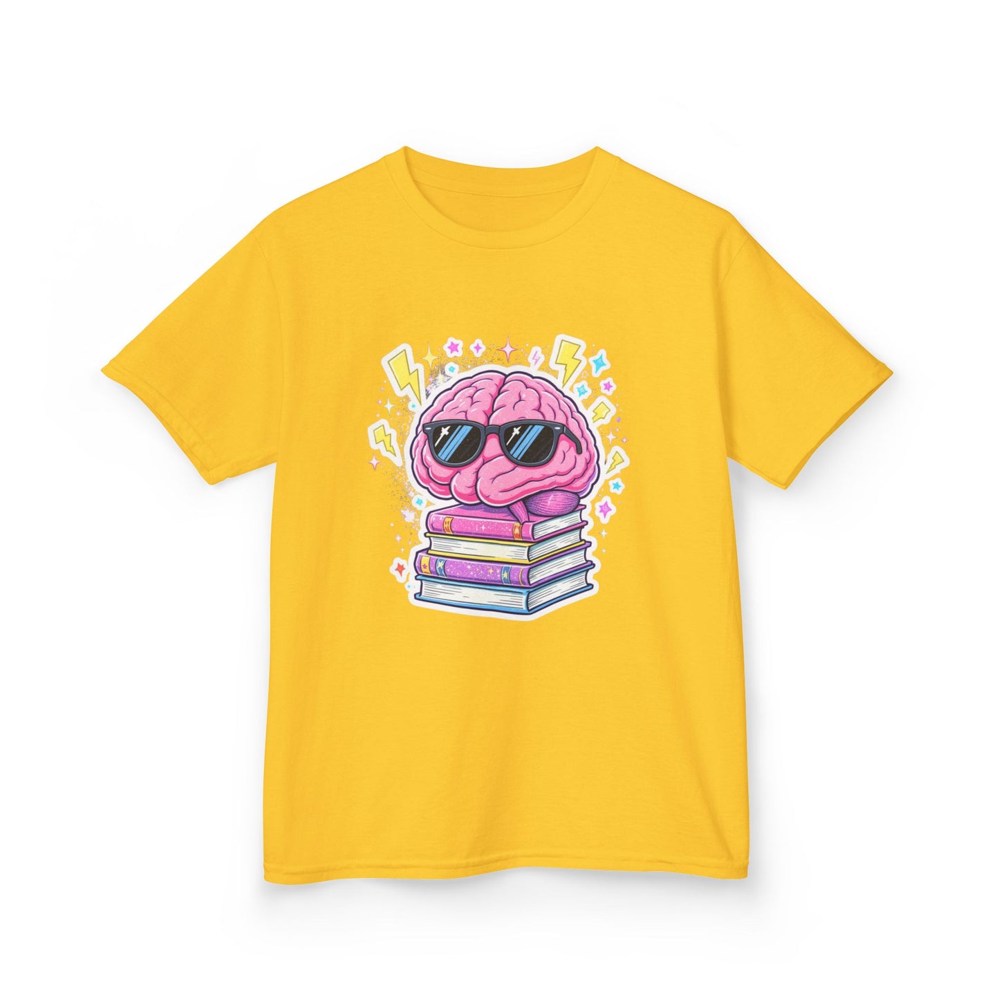 Cool Brainy Kids Tee - Fun Graphic T-Shirt for Students, Gift for Book Lovers, Classroom Wear, Science Theme, Back to School