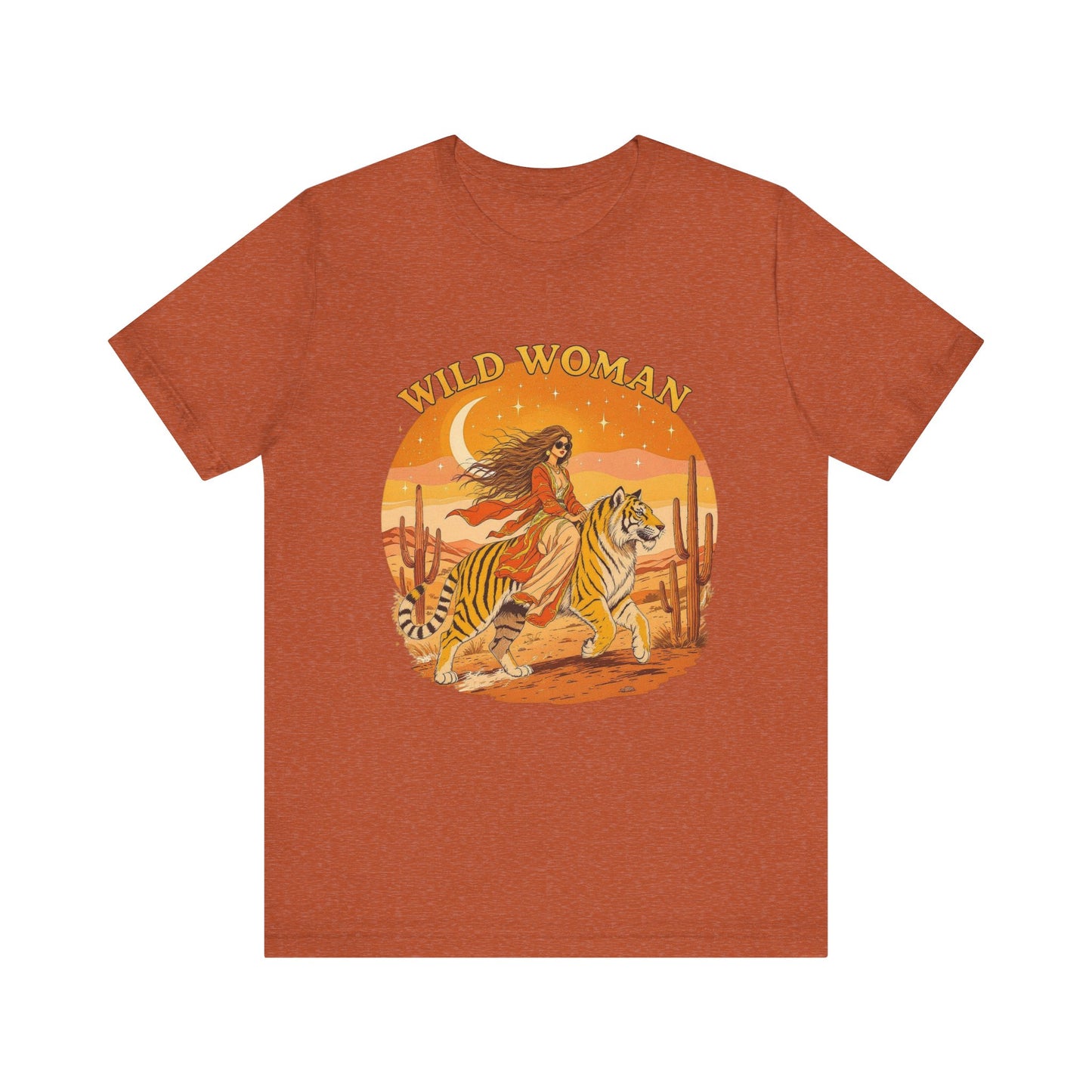 Wild Woman Graphic Tee - Unisex Jersey Short Sleeve Shirt, Bohemian Style, Casual Wear, Gift for Adventurers, Festival Attire