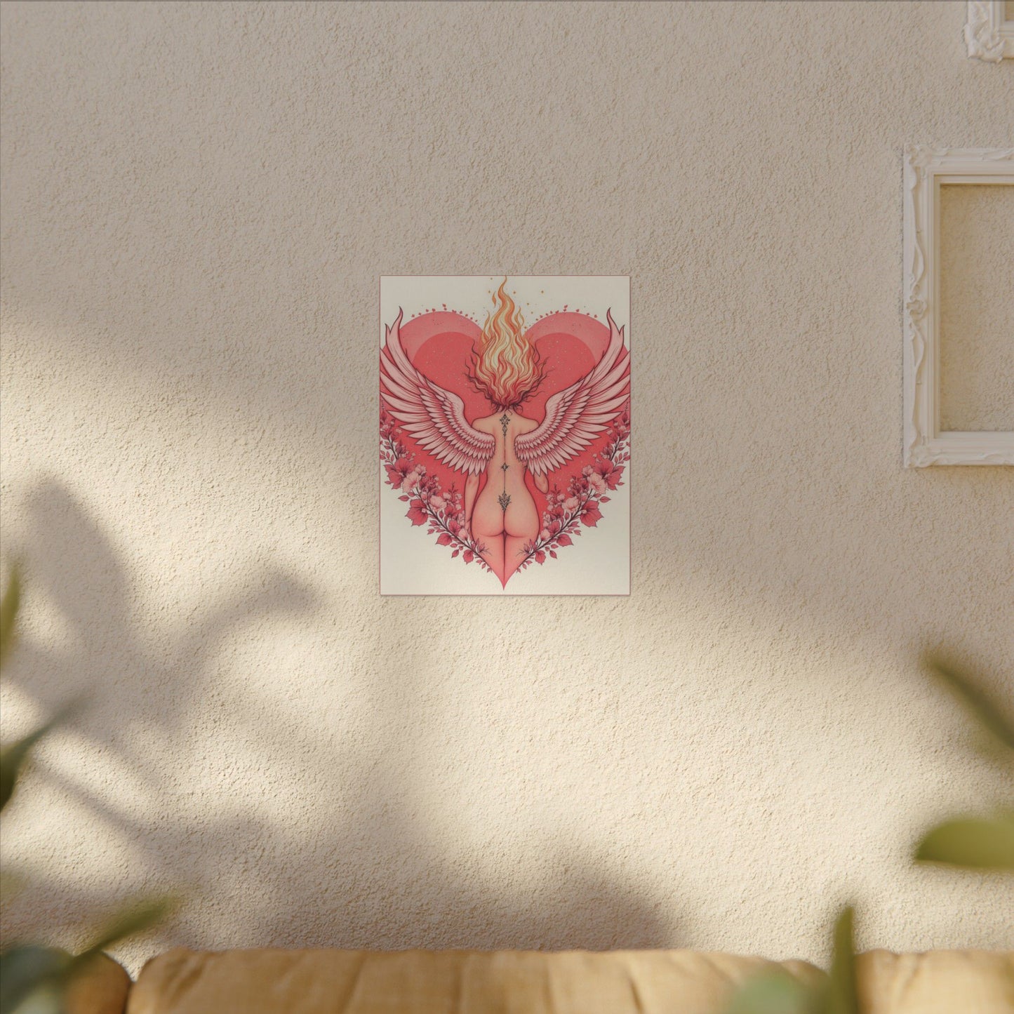 Romantic Canvas Art for Home Decor, Angel Wings Wall Art, Valentine's Gift, Feminine Decor, Boho Room Accent