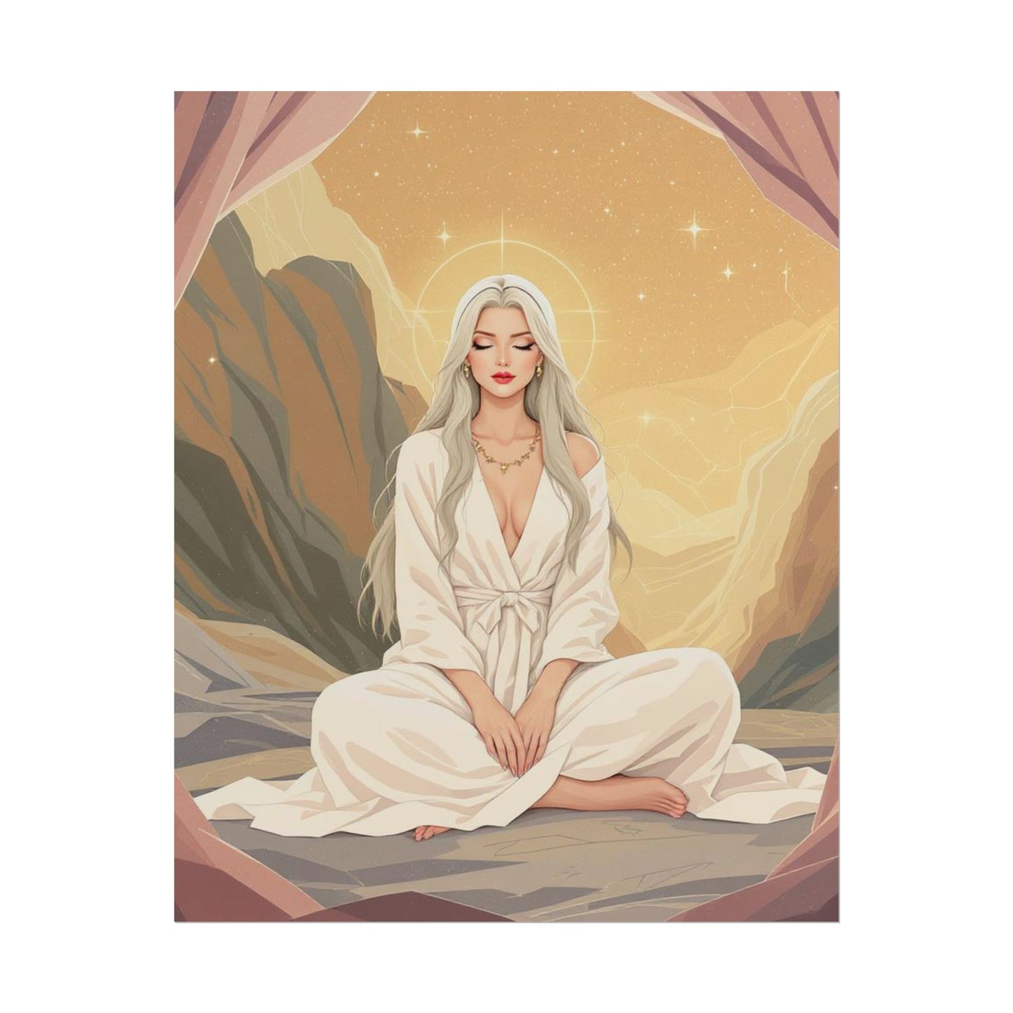 Spiritual Art Print, Meditation Poster, Wall Decor, Boho Home Decor, Zen Art, Gift for Her