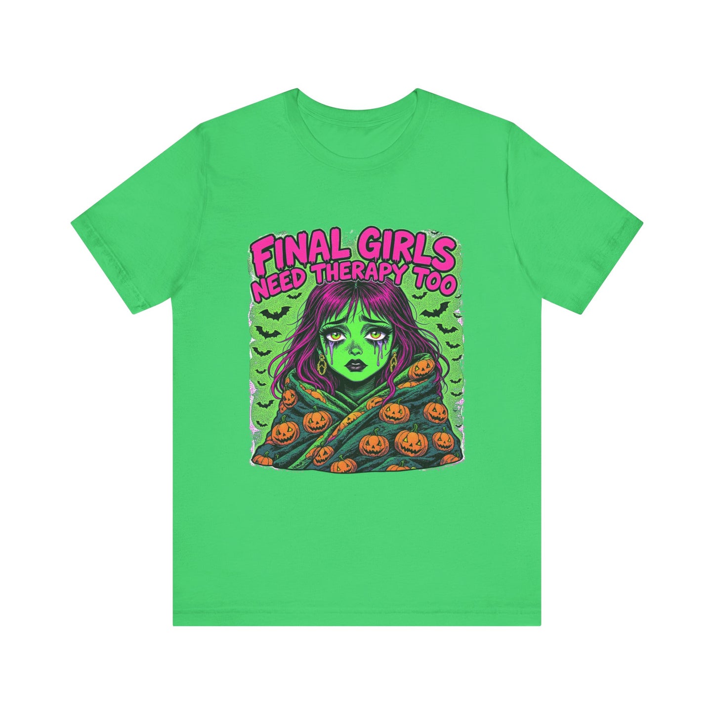 Horror Movie Tee, Final Girls Therapy, Unisex Jersey Short Sleeve T-Shirt, Halloween Shirt, Scary Movie Gift, Horror Fan Apparel