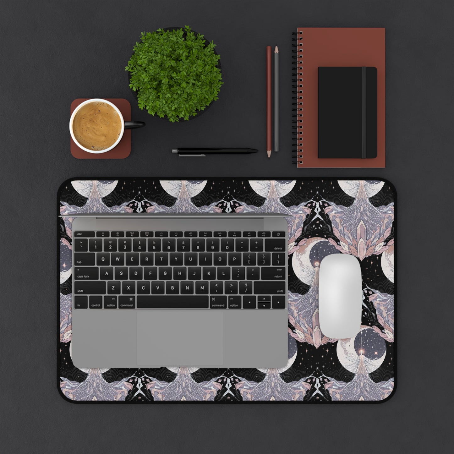 Celestial Workspace Desk Mat, Moon Decorative Mat, Office Decor, Astrology Gift, Gaming Surface, Witchy Desk Accessories