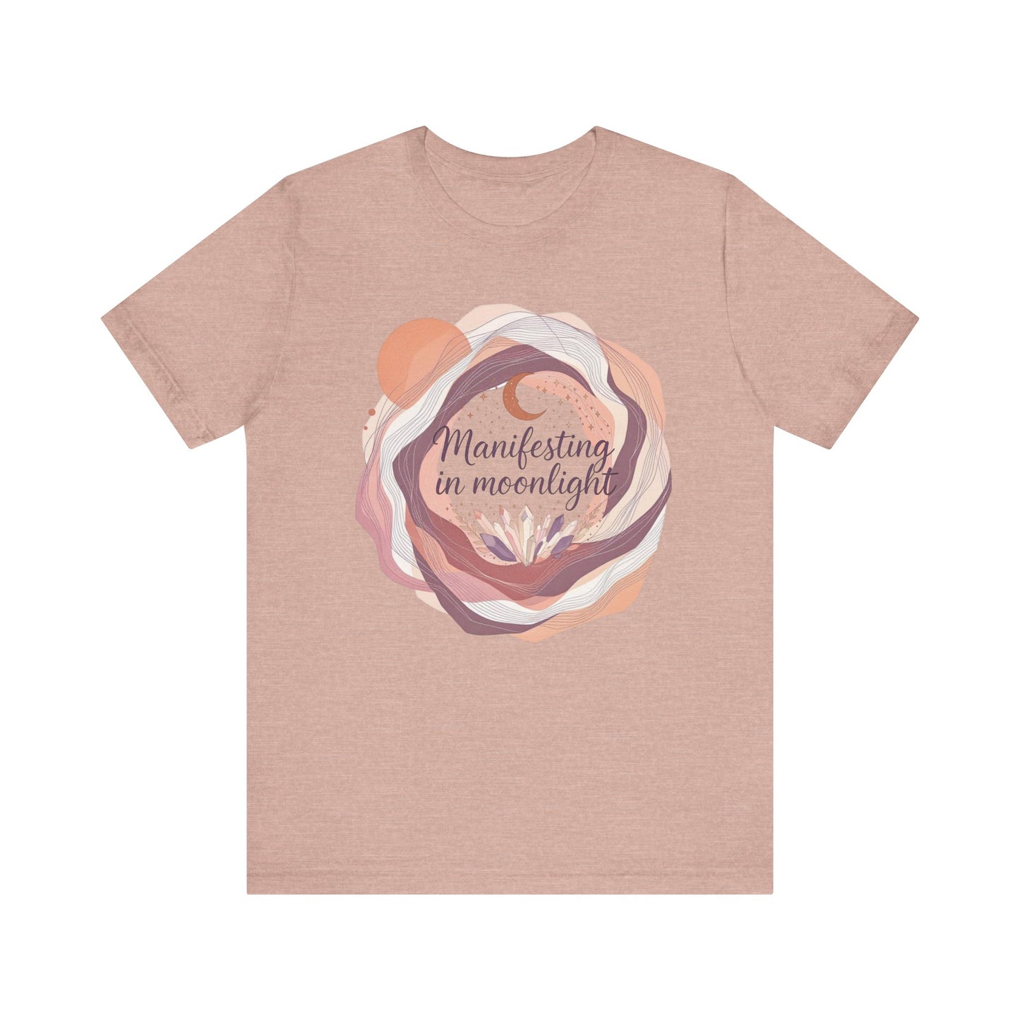 Manifesting in Moonlight Tee, Unisex Jersey Shirt, Boho Aesthetic T-Shirt, Gift for Spiritual Seekers, Moon Lovers Apparel, Affirmation Top