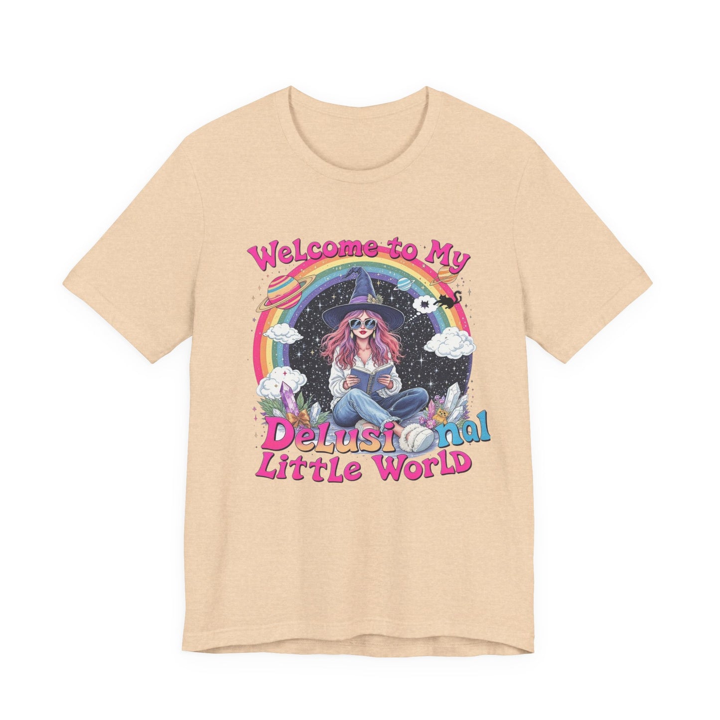 Welcome to My Delusional Little World Tee, Quirky Graphic Tee, Unisex Casual Wear, Gift for Dreamers, Fun Summer Shirt