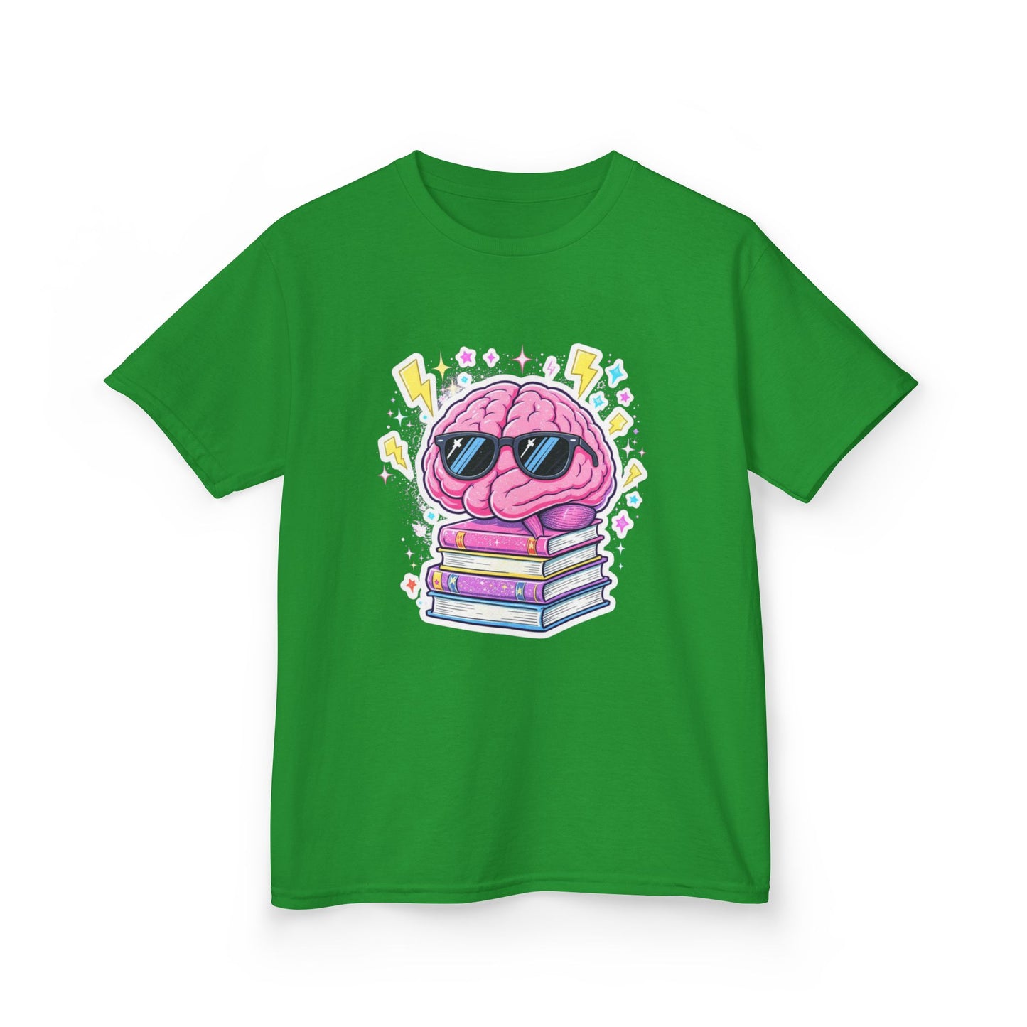 Cool Brainy Kids Tee - Fun Graphic T-Shirt for Students, Gift for Book Lovers, Classroom Wear, Science Theme, Back to School