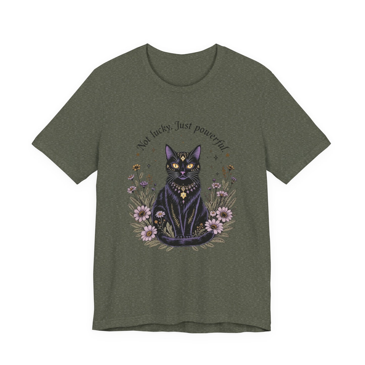 Mystical Cat Power T-Shirt | Witchy Graphic Tee | Unisex Shirt | Gift for Cat Lovers | Halloween Apparel | Everyday Wear