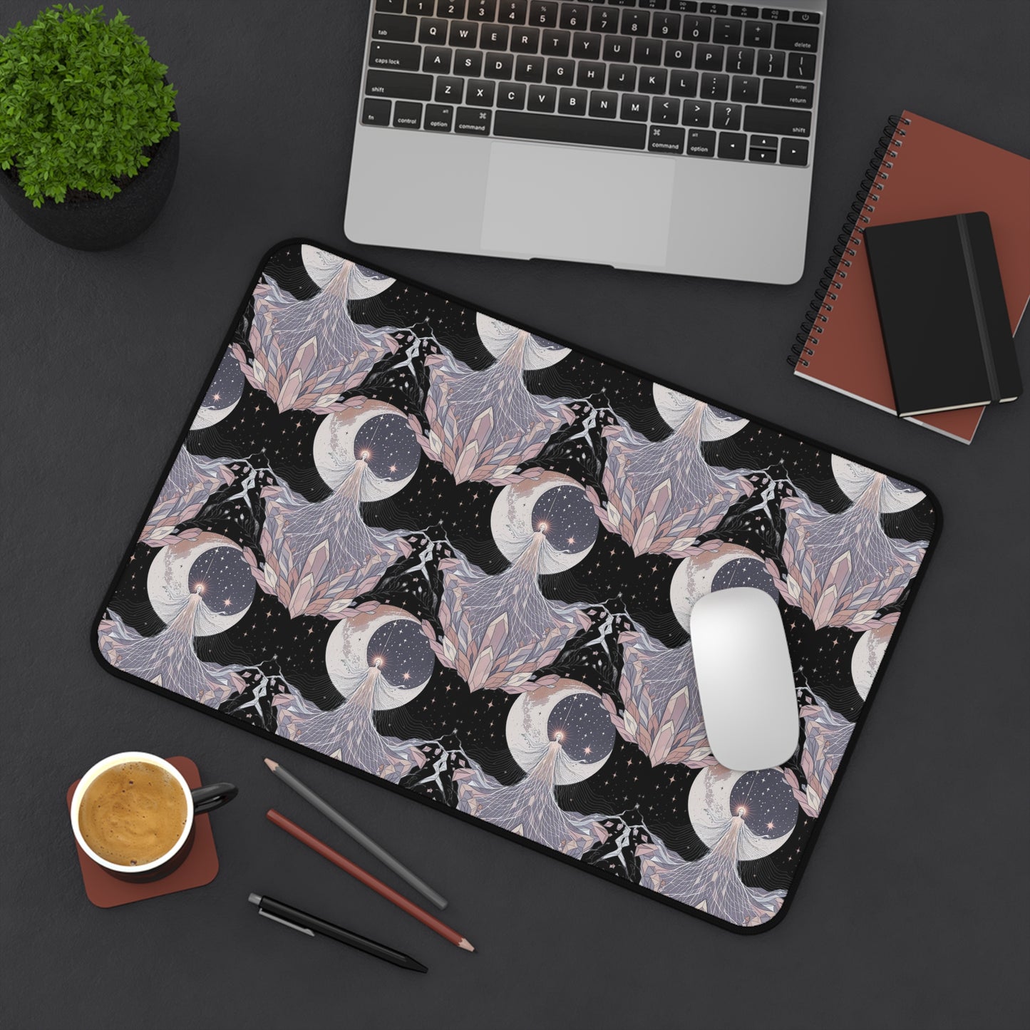 Celestial Workspace Desk Mat, Moon Decorative Mat, Office Decor, Astrology Gift, Gaming Surface, Witchy Desk Accessories