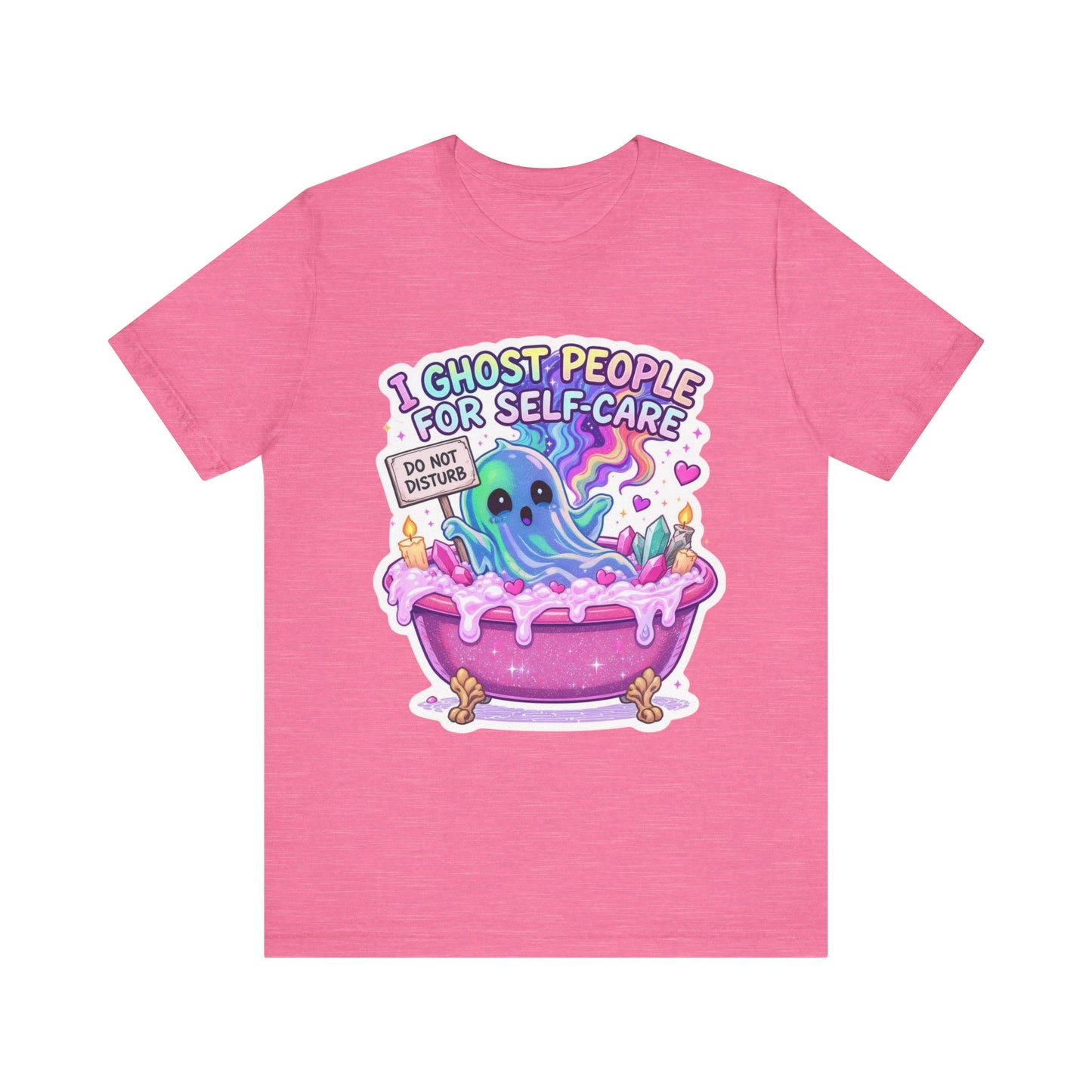 Cute Ghost Self-Care Tee, Unisex Graphic T-Shirt, Halloween Shirt, Self-Love Gift, Quirky Apparel