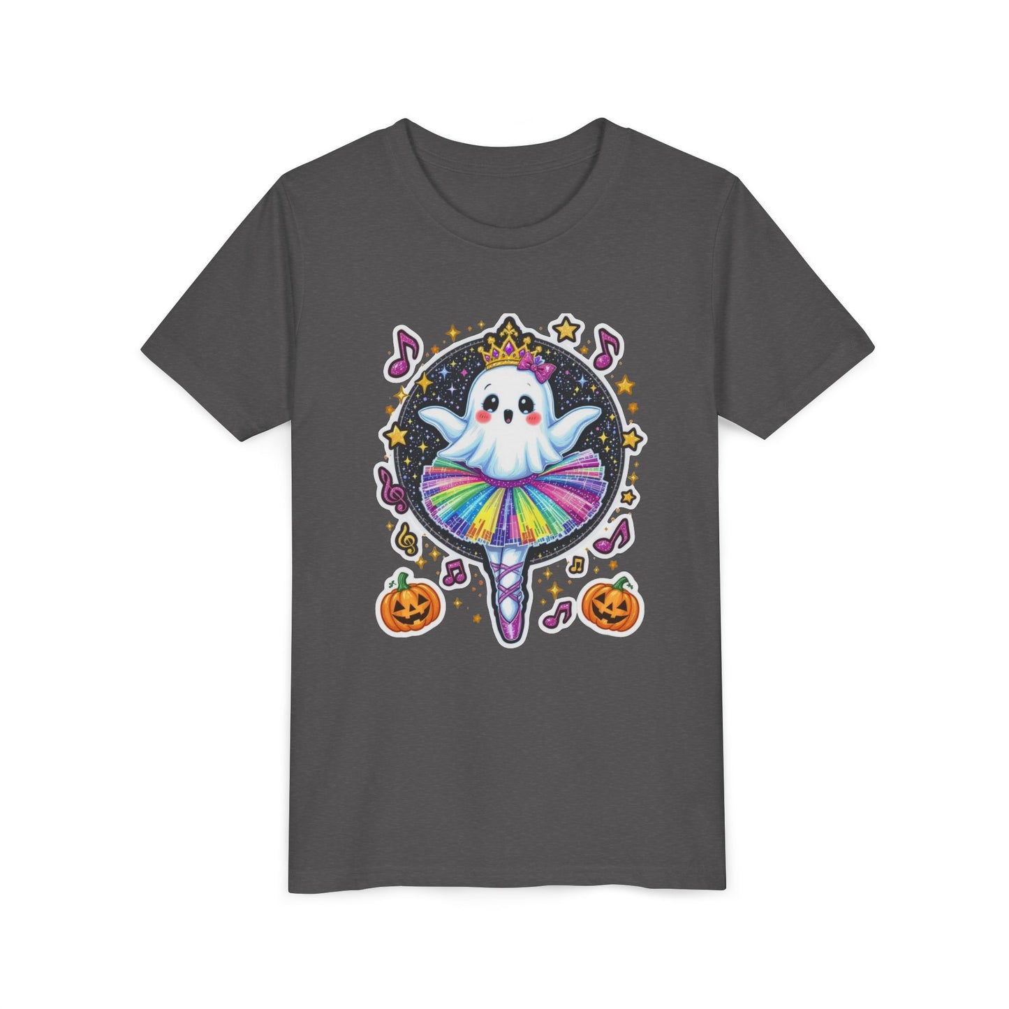 Ghost Ballerina Youth Tee, Cute Halloween Kids Shirt, Spooky Dancing Girl T-Shirt, Scary Toddler Top, Children's Clothing, Haunted Ballet