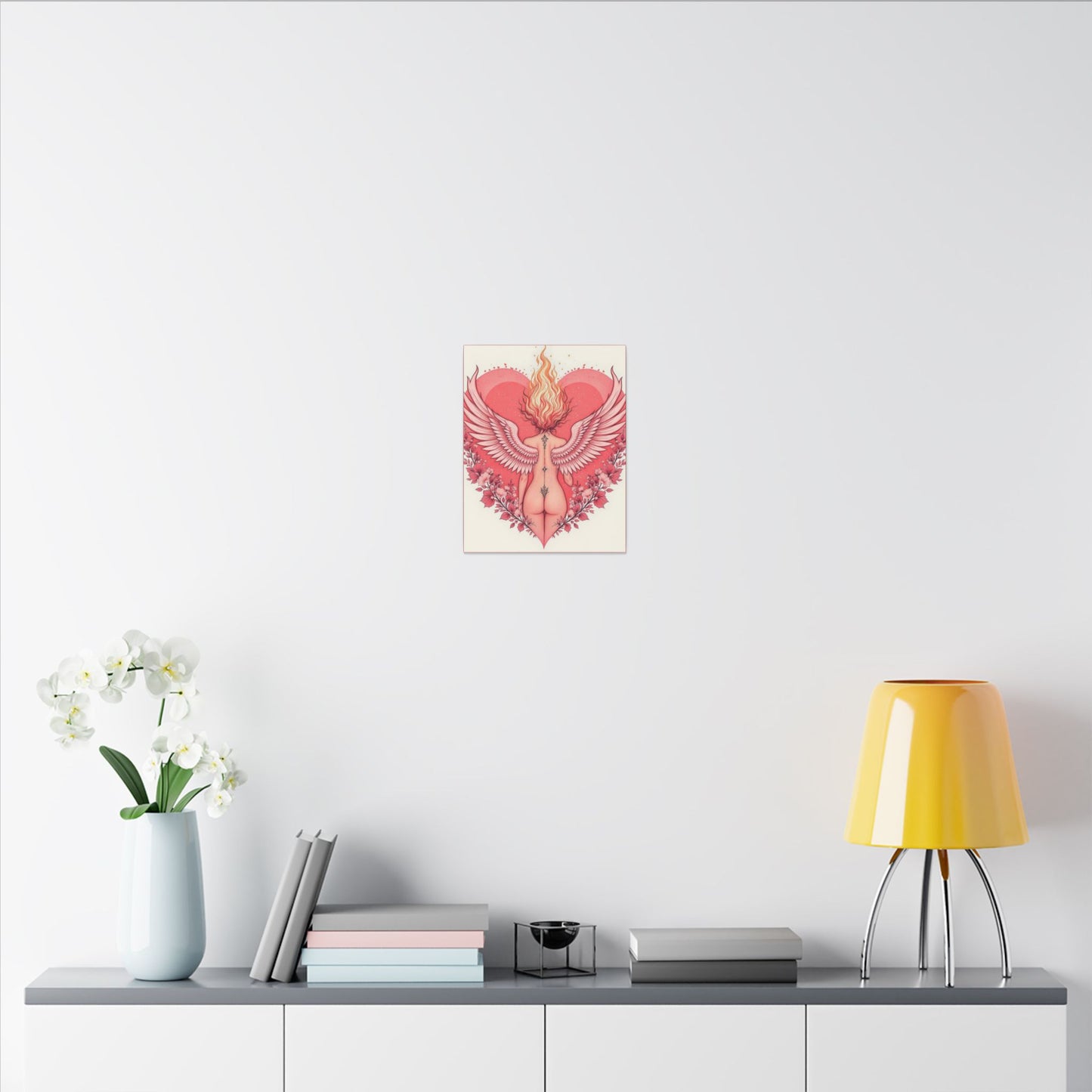 Romantic Canvas Art for Home Decor, Angel Wings Wall Art, Valentine's Gift, Feminine Decor, Boho Room Accent