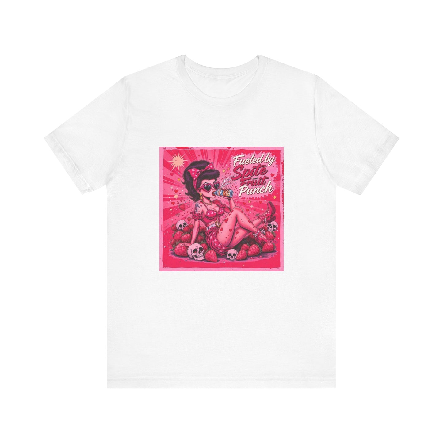 Sassy Pin-Up Tee: Fuelled by Coffee & Princess Vibes, Trendy Graphic Tee, Vintage Style Shirt, Perfect Gift for Coffee Lovers, Casual Wear
