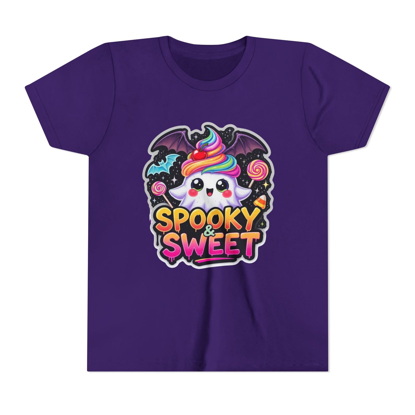 Spooky and Sweet Youth Tee, Halloween Shirt for Kids, Creepy Cute Children's T-Shirt, Fun Scary Graphic Top, Halloween Party Clothing